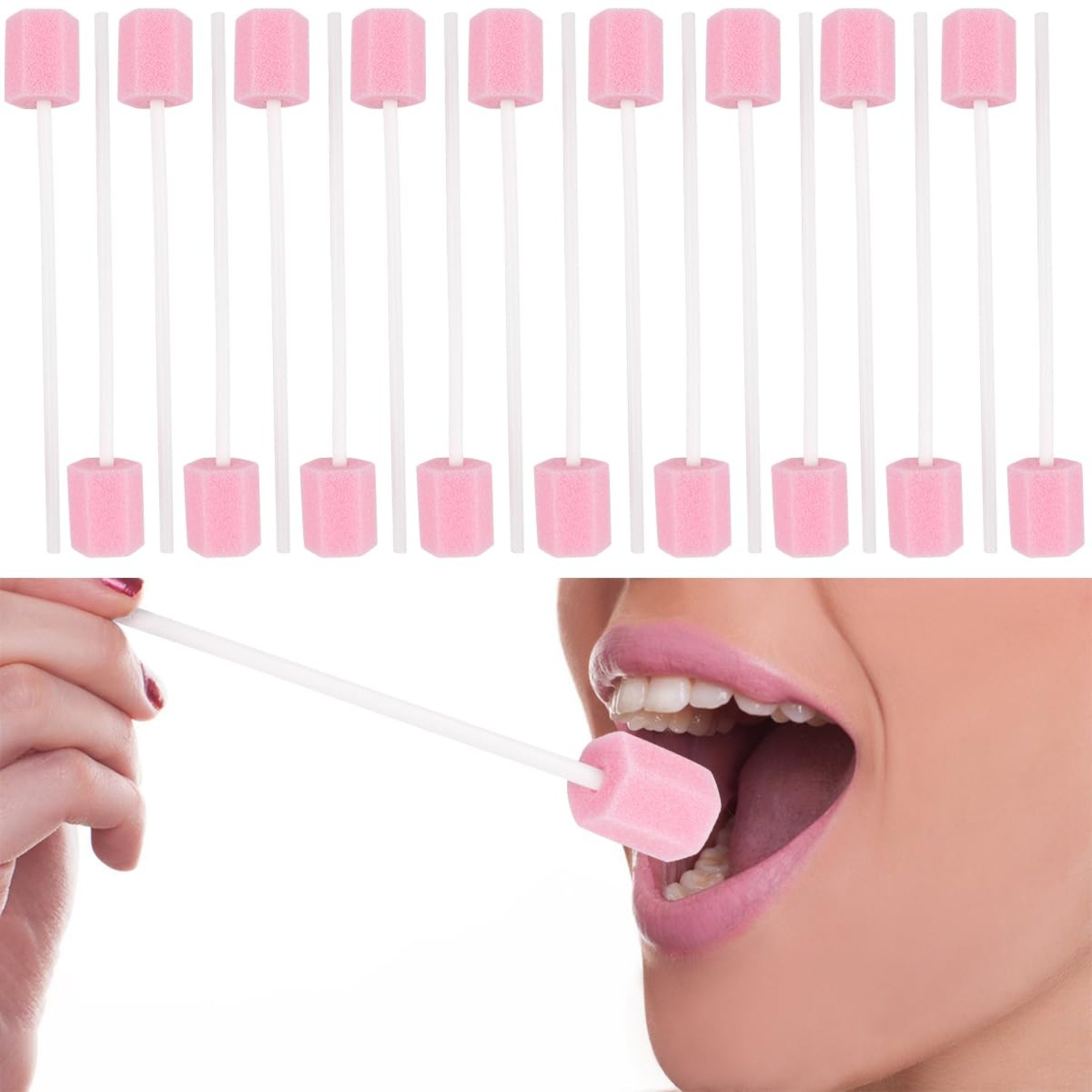 100Pcs Oral Swabs Mouth Cleaning Sponge Sticks Sterile Dental Swabs Disposable Foam Sticks Tooth Care for Adults Children 100Pcs Oral Swabs Mouth Cleaning Sponge Sticks Sterile Dental Swabs Disposable Foam Sticks Tooth Care for Adults Children