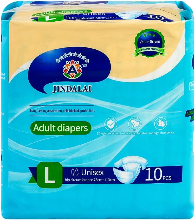 Adult Diapers, Disposable Adult Incontinence Underwear Leak Protection, Heavy Absorbency Adult Diapers with Tabs, 10 Count (Blue, Large) Adult Diapers, Disposable Adult Incontinence Underwear Leak Protection, Heavy Absorbency Adult Diapers with Tabs, 10 Count (Blue, Large)