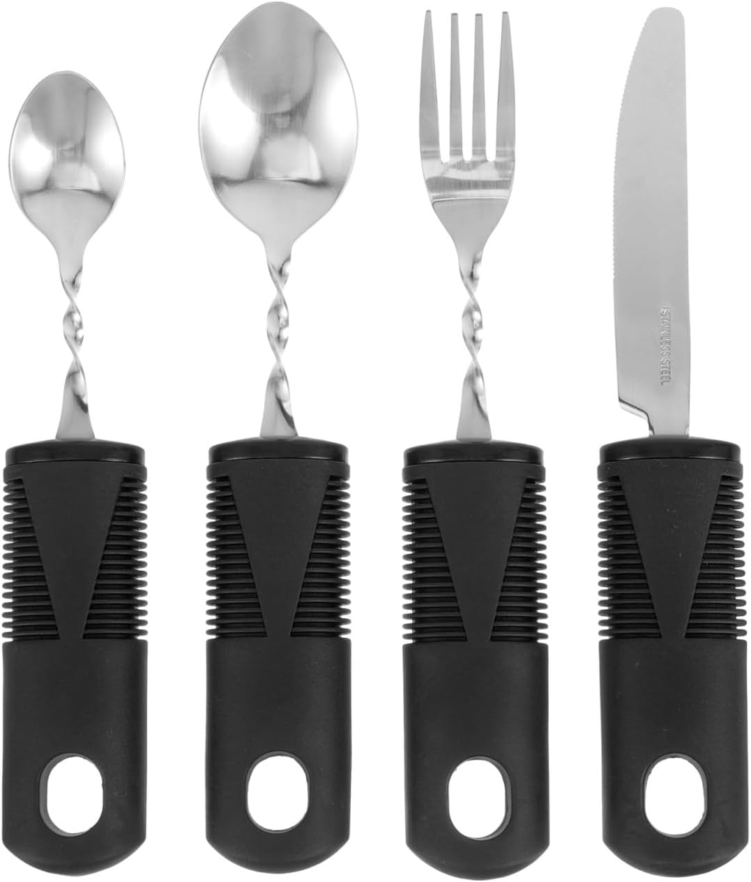 iplusmile 4Pcs Adaptive Utensils for Elderly, Easy Grip Built Up Bendable Fork Spoon Tableware, Eating Feeding Cutlery Handicap Accessories for Disabled Hand Tremors People iplusmile 4Pcs Adaptive Utensils for Elderly, Easy Grip Built Up Bendable Fork Spoon Tableware, Eating Feeding Cutlery Handicap Accessories for Disabled Hand Tremors People