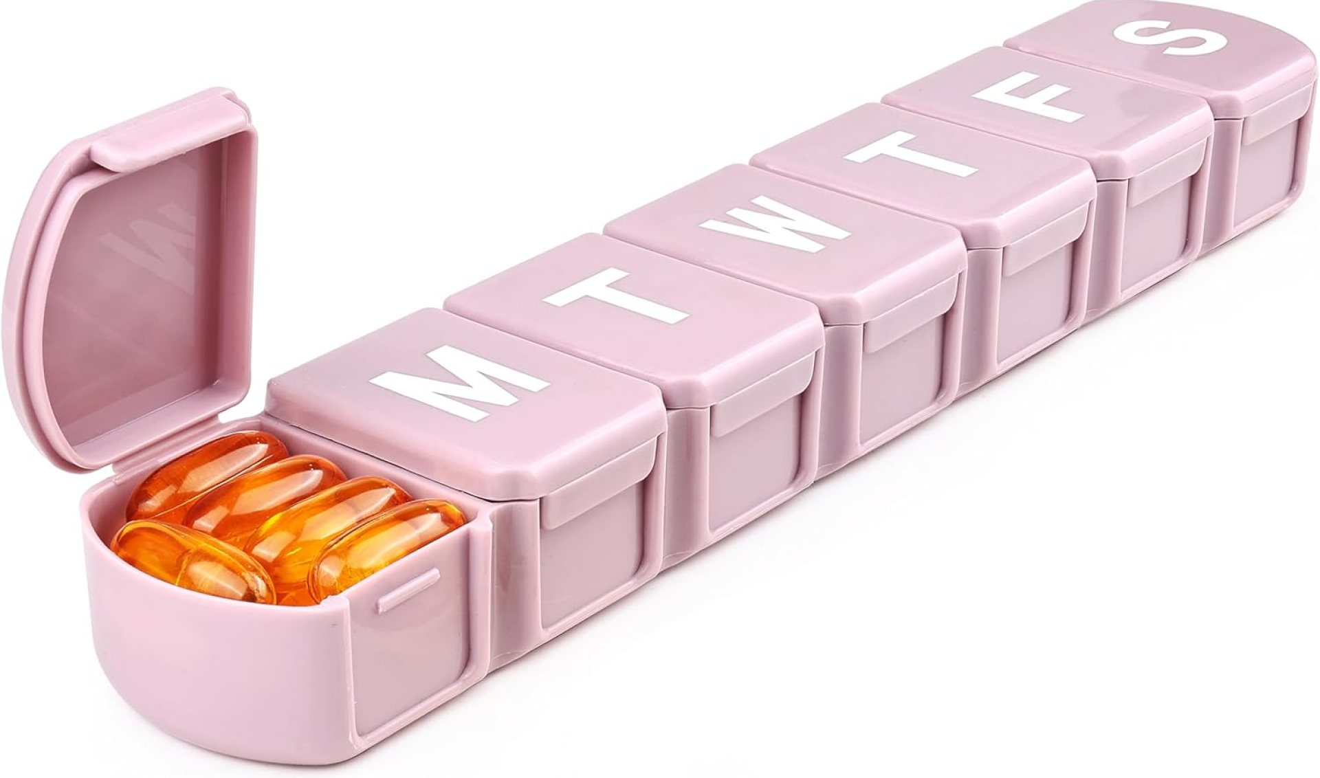 MOLN HYMY XL Weekly Pill Box Organizer 7 Day, 1 Week Jumbo Pill Dispenser Case One Time a Day, Daily Med Container to Hold Vitamin and Supplement (Pink) MOLN HYMY XL Weekly Pill Box Organizer 7 Day, 1 Week Jumbo Pill Dispenser Case One Time a Day, Daily Med Container to Hold Vitamin and Supplement (Pink)
