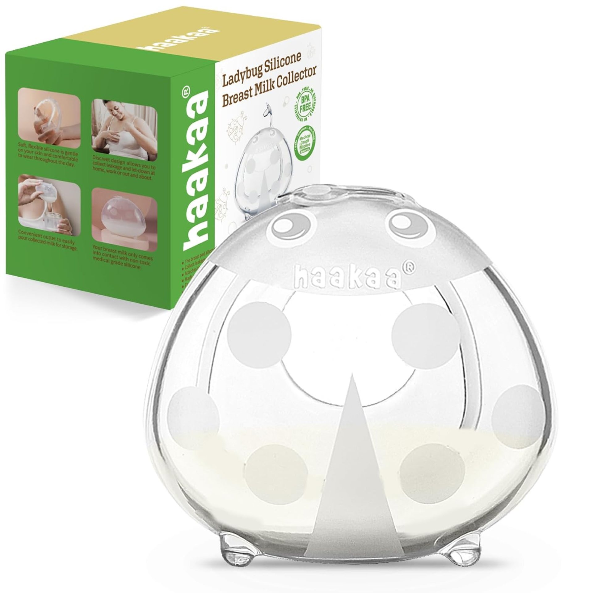 haakaa Ladybug Milk Collector 1.4oz/40ml 1pc – Wearable Nursing Cup | Soft Breast Shell | Breastmilk Saver | Portable Letdown Catcher for Pumping On The Go Breastfeeding Moms, Protects Sore Nipples haakaa Ladybug Milk Collector 1.4oz/40ml 1pc – Wearable Nursing Cup | Soft Breast Shell | Breastmilk Saver | Portable Letdown Catcher for Pumping On The Go Breastfeeding Moms, Protects Sore Nipples
