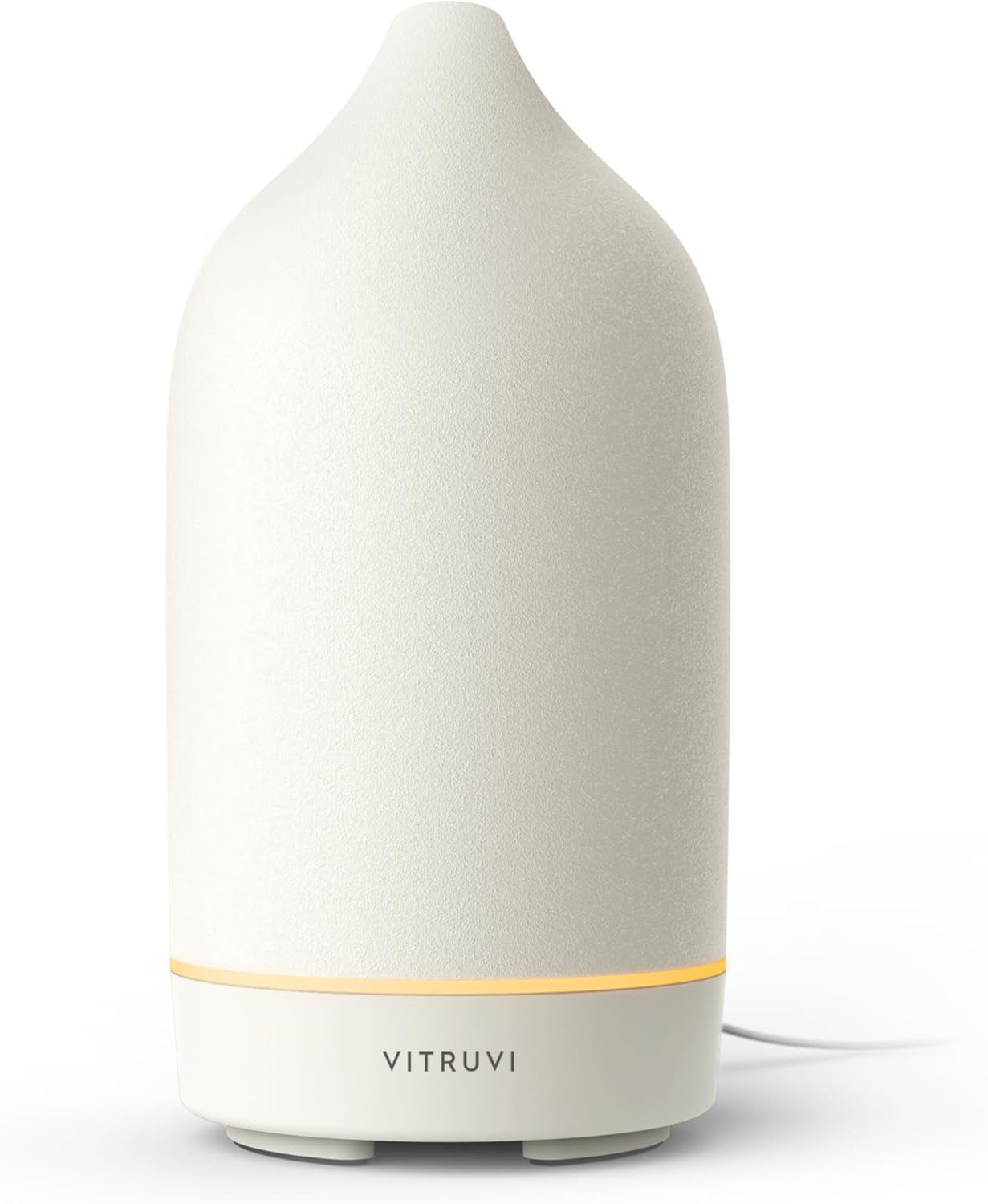 Vitruvi Stone Diffuser, Ceramic Ultrasonic Essential Oil Diffuser for Aromatherapy | Ceramic Diffuser, Diffusers for Home, Oil Diffuser, Housewarming Gift | White, 90ml Capacity Vitruvi Stone Diffuser, Ceramic Ultrasonic Essential Oil Diffuser for Aromatherapy | Ceramic Diffuser, Diffusers for Home, Oil Diffuser, Housewarming Gift | White, 90ml Capacity