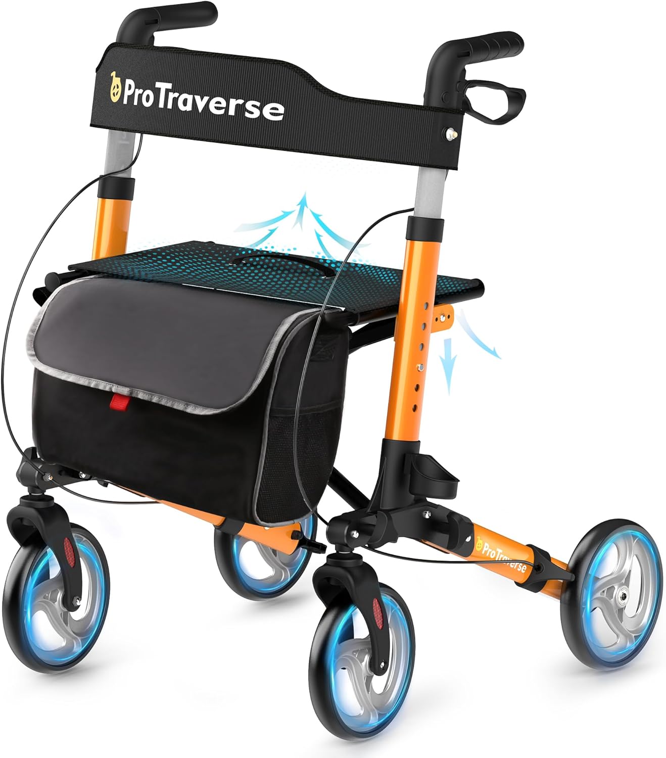 Walkers for Seniors,rollator Walker with seat,Lightweight Foldable All Terrain Rolling Walker,Adjustable Height,Rollator with Large Wheels,Walker Rollator with Seat,Orange Walkers for Seniors,rollator Walker with seat,Lightweight Foldable All Terrain Rolling Walker,Adjustable Height,Rollator with Large Wheels,Walker Rollator with Seat,Orange