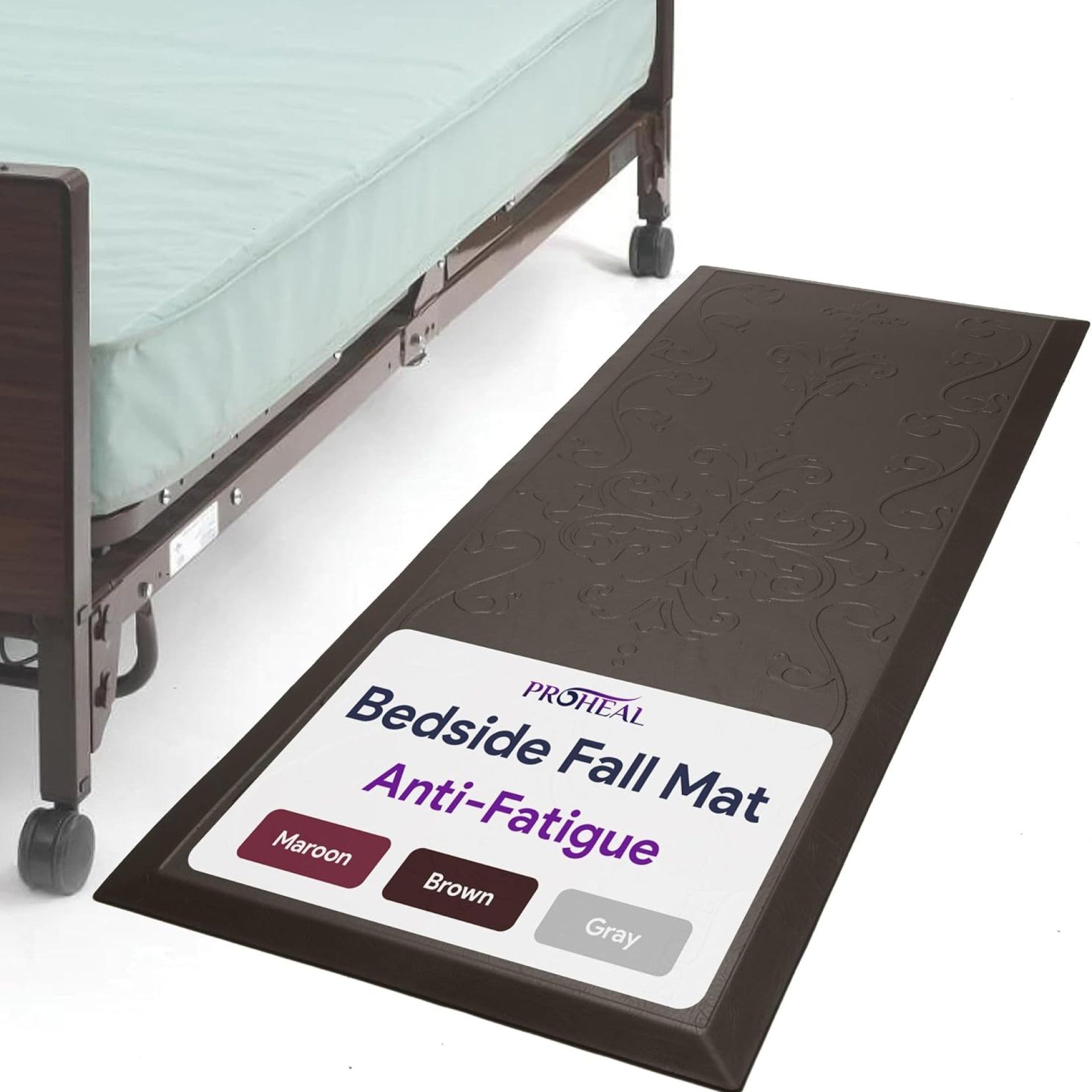 Fall Mat for Elderly – Non-Slip Floor Mat for Seniors – Bedside Safety Fall Prevention – Elegantly Designed Brown Bedside Pads for Elderly – 70″ x 24″ x 0.7″ Fall Mat for Elderly – Non-Slip Floor Mat for Seniors – Bedside Safety Fall Prevention – Elegantly Designed Brown Bedside Pads for Elderly – 70″ x 24″ x 0.7″