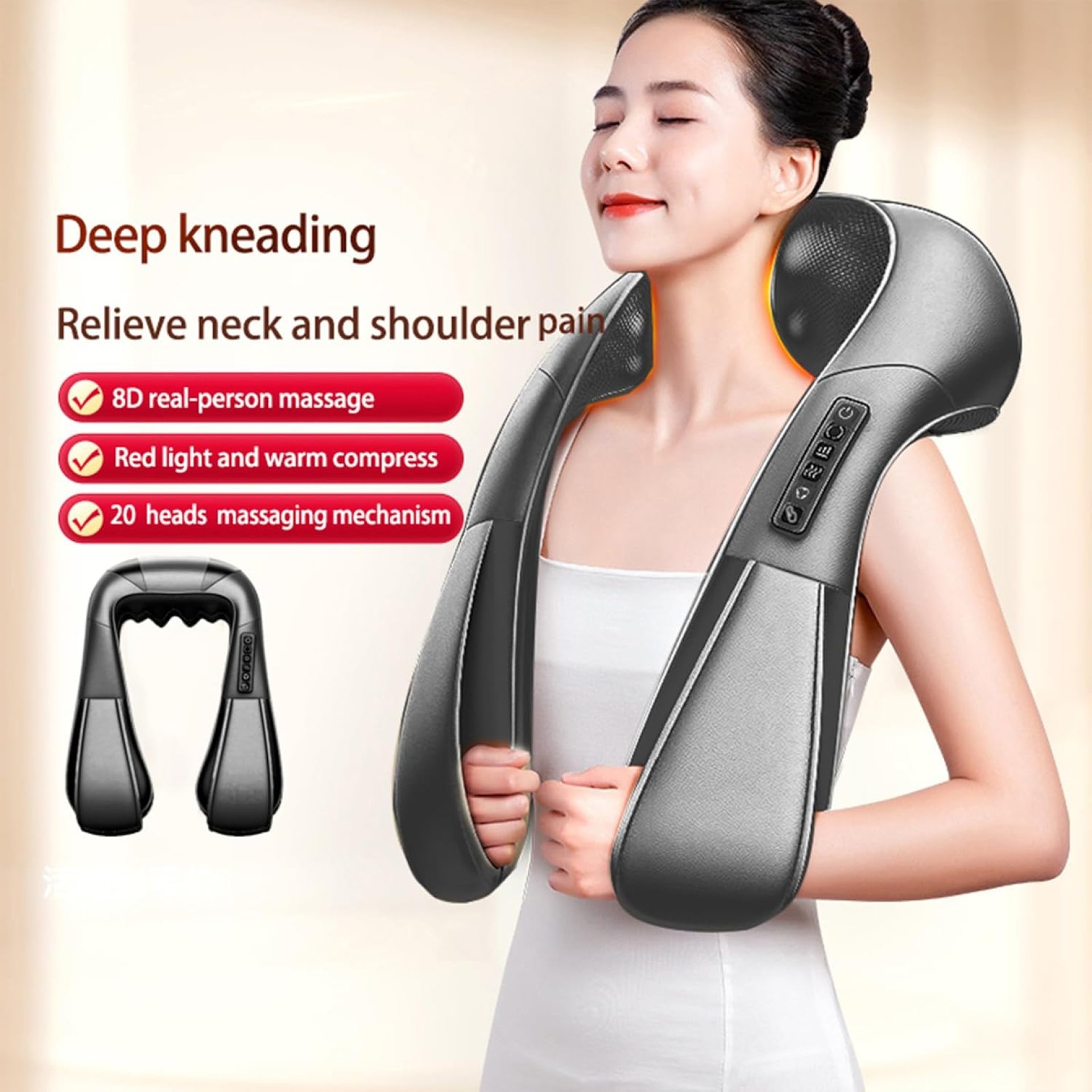 Tiamo Shiatsu Neck and Back Massager with Soothing Heat, Electric Kneading Back Massager, Massage Pillow for Pain Relief Deep Tissue, Father’s Day Presents, Mother’s Day, Christmas Gifts Tiamo Shiatsu Neck and Back Massager with Soothing Heat, Electric Kneading Back Massager, Massage Pillow for Pain Relief Deep Tissue, Father’s Day Presents, Mother’s Day, Christmas Gifts