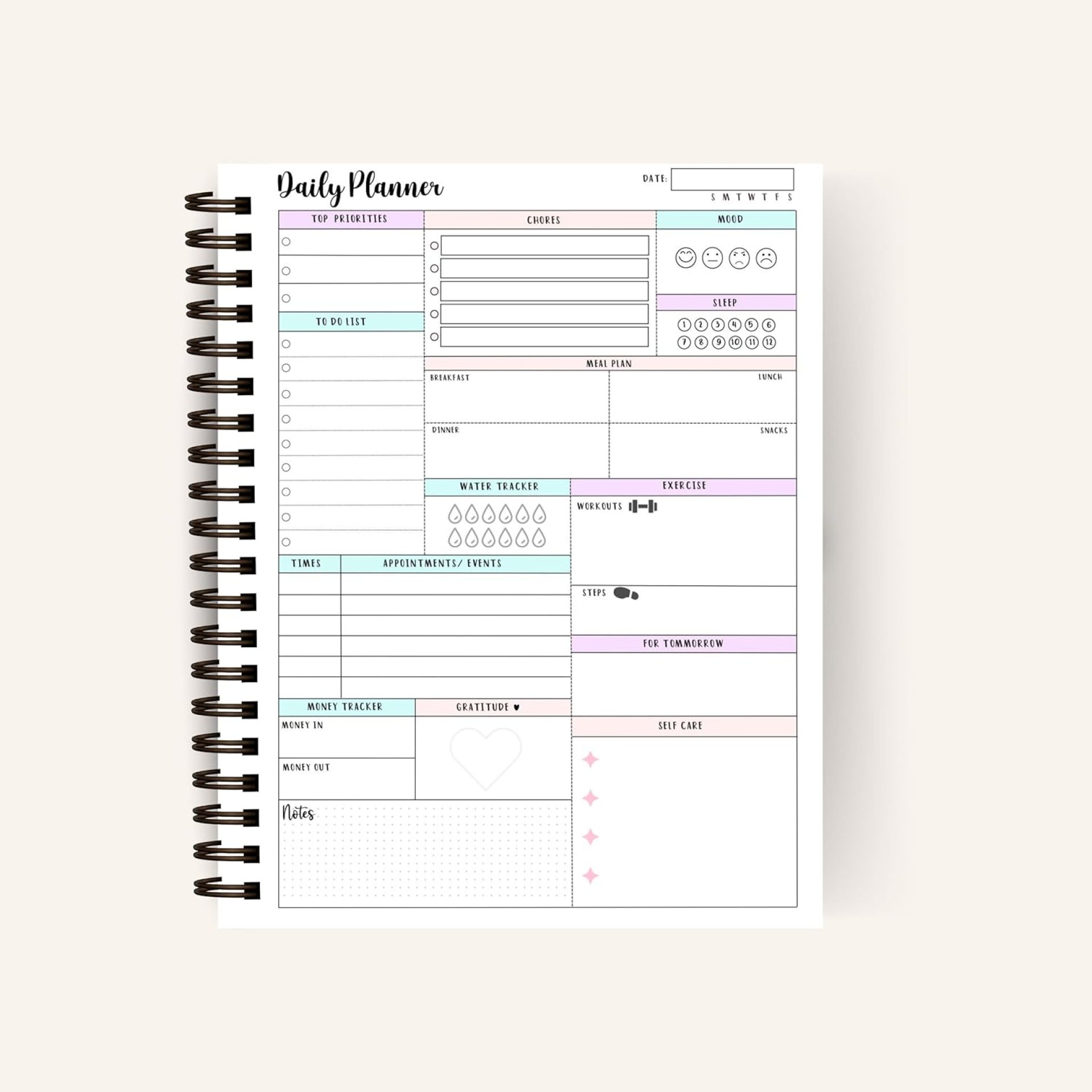 Bellatoons Ultimate Daily Planner – Undated Organizer for Busy Lives, To-Do List, Goal Setting, Self-Care, Gratitude, Top Priorities, Meal Planning – 8.5×11 Bellatoons Ultimate Daily Planner – Undated Organizer for Busy Lives, To-Do List, Goal Setting, Self-Care, Gratitude, Top Priorities, Meal Planning – 8.5×11