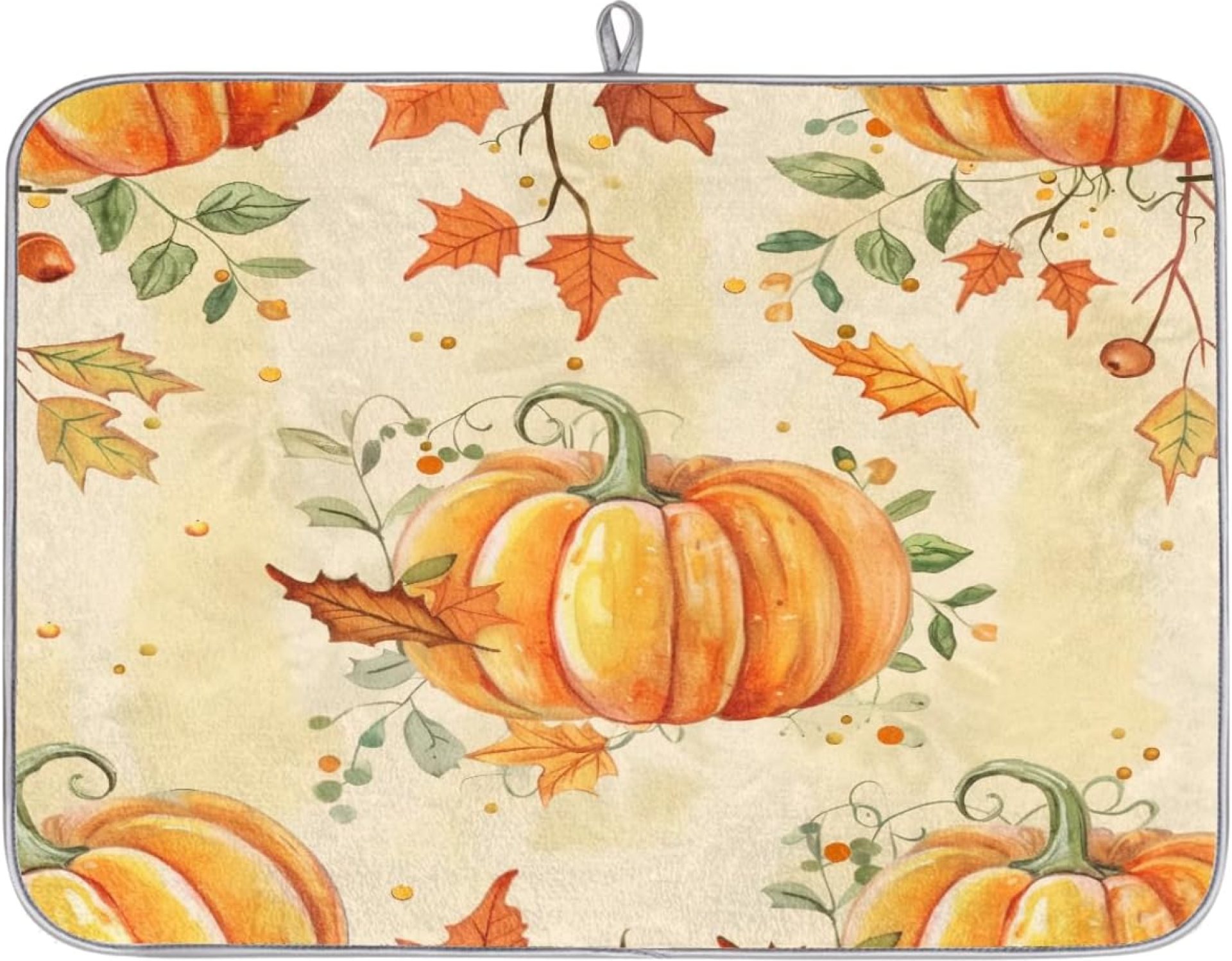 Thanksgiving Dish Drying Mat for Kitchen Counter,Autumn Pumpkins Fall Leaves Drying Mats Super Absorbent Microfiber Dishs Pad Coffee Bar Mat Extra Large 18 X 24 Inch Thanksgiving Dish Drying Mat for Kitchen Counter,Autumn Pumpkins Fall Leaves Drying Mats Super Absorbent Microfiber Dishs Pad Coffee Bar Mat Extra Large 18 X 24 Inch