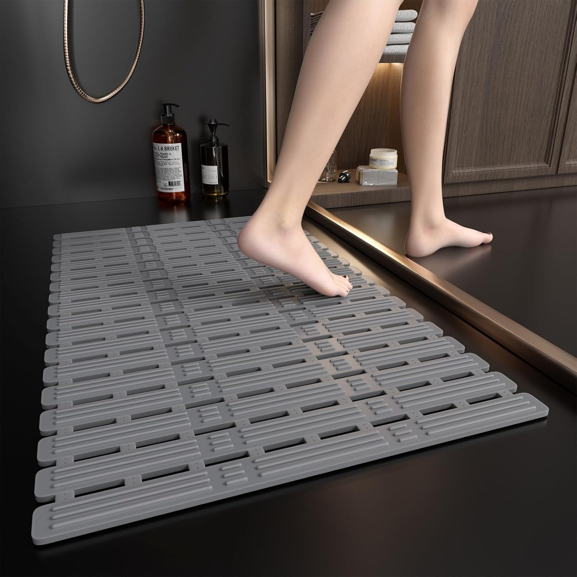 XIYUNTE Rubber Bath Mat for Tub Non Slip Bath Tub Shower Mat, 27 x 16 inches Safety Non Slip Bath Mat for Elderly, Anti Slip Shower Mat with Suction Cups and Drain Holes, Easy to Cut, Dark Grey XIYUNTE Rubber Bath Mat for Tub Non Slip Bath Tub Shower Mat, 27 x 16 inches Safety Non Slip Bath Mat for Elderly, Anti Slip Shower Mat with Suction Cups and Drain Holes, Easy to Cut, Dark Grey