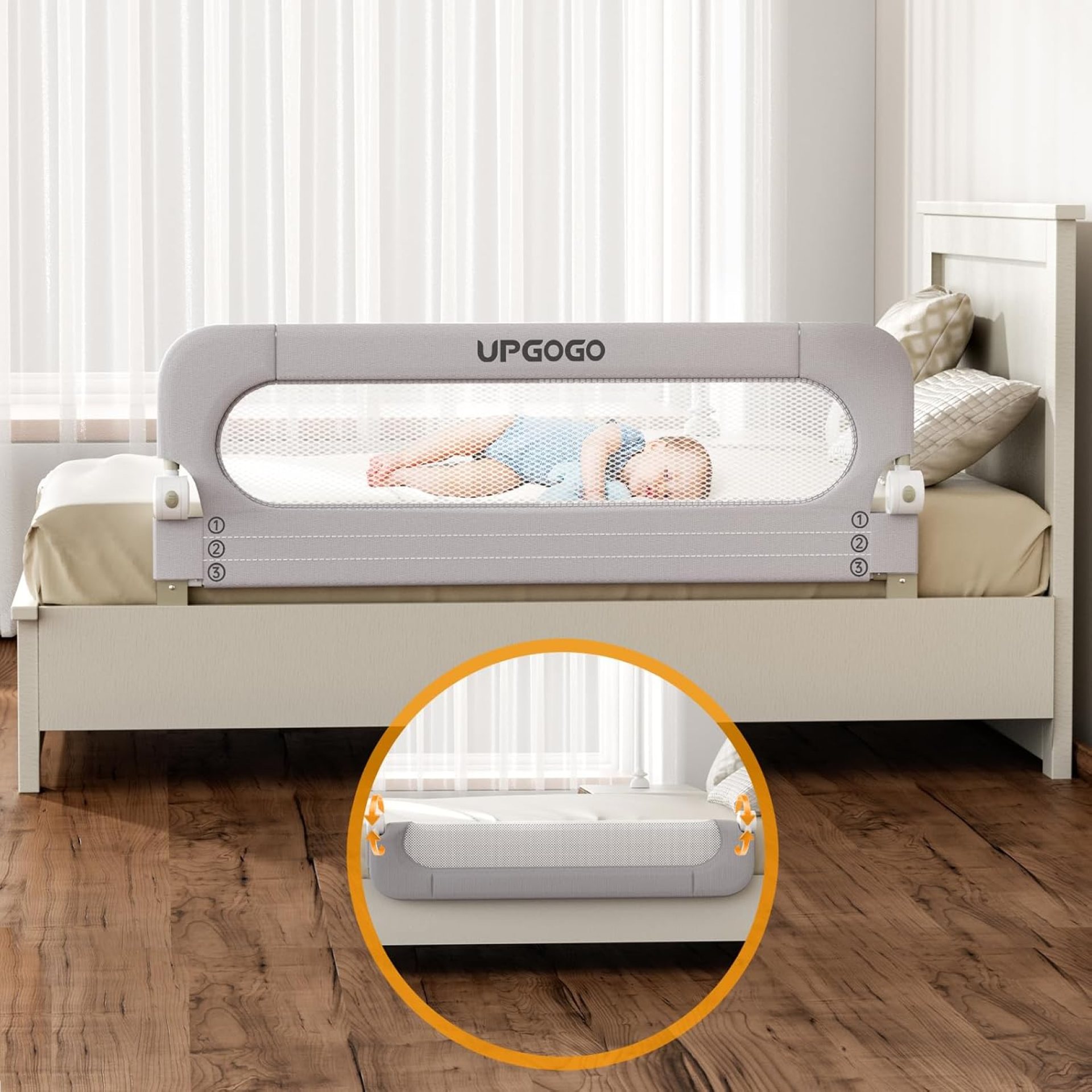 Folding Bed Rail for Toddlers,Baby Bed Rail Guard with Reinforced Anchor Safety System,Fit Bunk,Full Size,Queen,King,Twin(Grey,59″x23.6″) Folding Bed Rail for Toddlers,Baby Bed Rail Guard with Reinforced Anchor Safety System,Fit Bunk,Full Size,Queen,King,Twin(Grey,59″x23.6″)