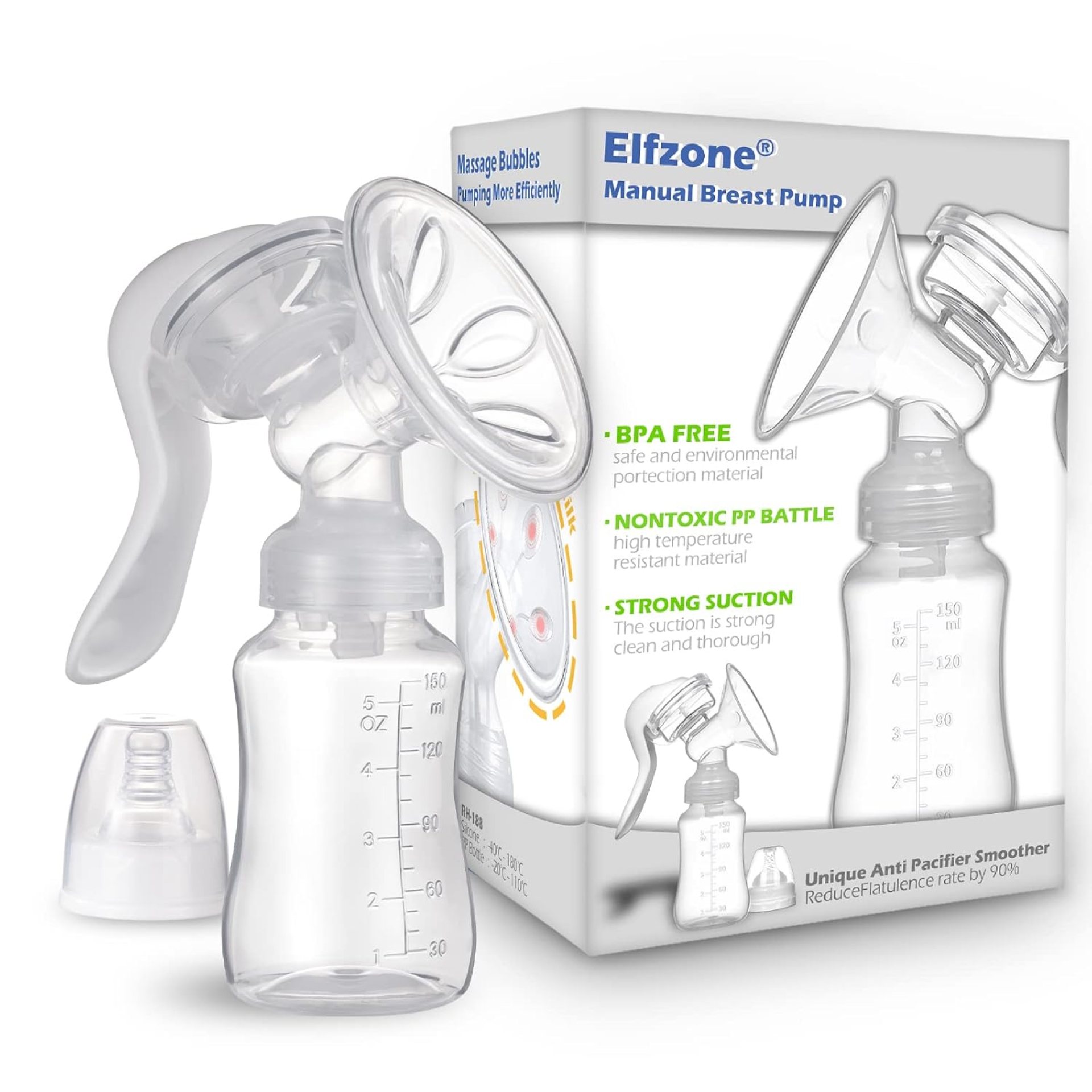 Manual Breast Pump, Adjustable Suction Silicone Hand Pump Breastfeeding, Small Portable Manual Breast Milk Catcher Baby Feeding Pumps & Accessories, White, Mother’s Day Gifts Manual Breast Pump, Adjustable Suction Silicone Hand Pump Breastfeeding, Small Portable Manual Breast Milk Catcher Baby Feeding Pumps & Accessories, White, Mother’s Day Gifts