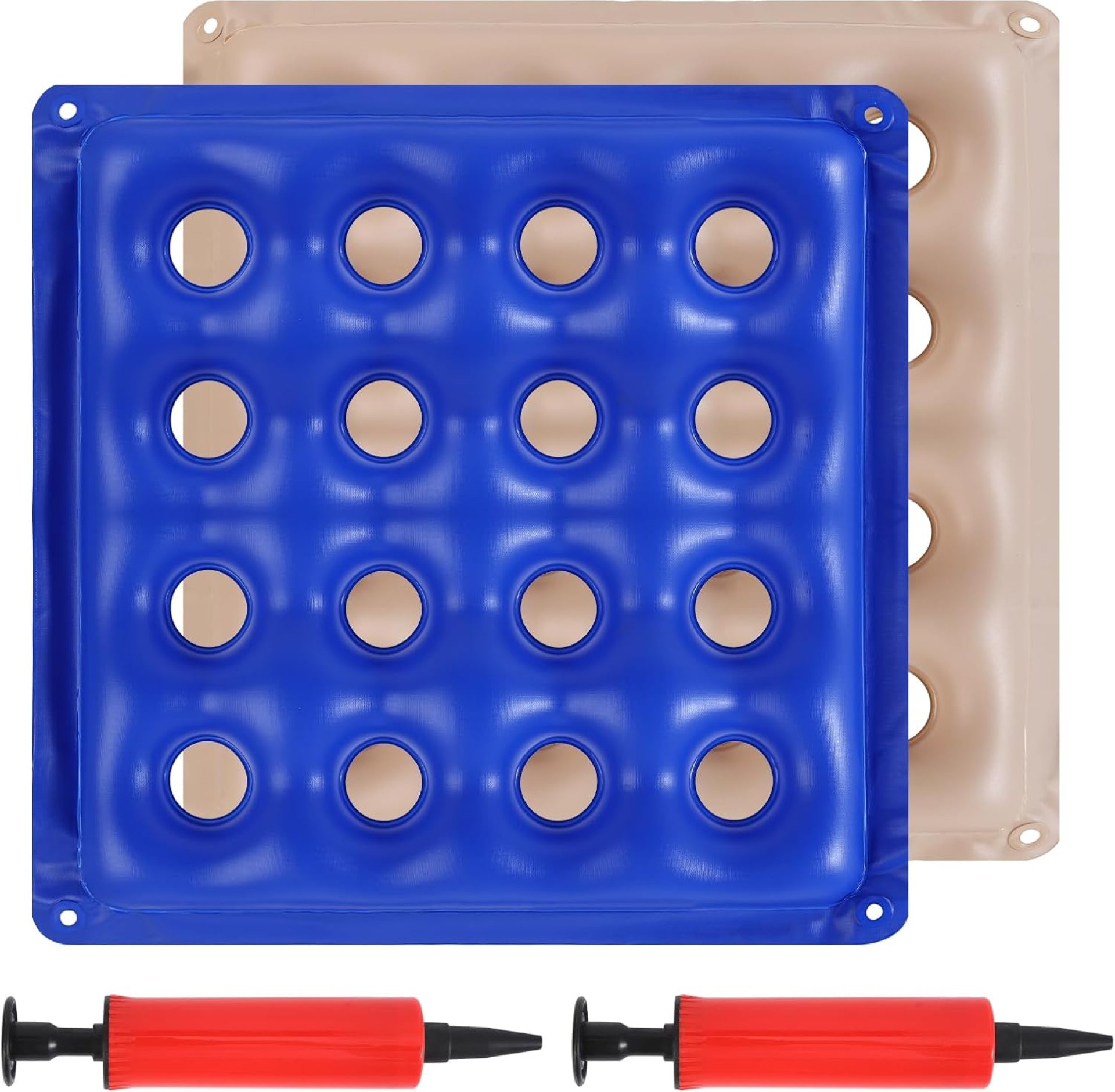 2-Pack Inflatable Seat Cushions, Pressure Relief Waffle Cushion, Ideal for Long Sitting, Office Chairs, Car Seats, Wheelchair Cushions, Comes with 2 Air Pumps, Portable and Comfortable 2-Pack Inflatable Seat Cushions, Pressure Relief Waffle Cushion, Ideal for Long Sitting, Office Chairs, Car Seats, Wheelchair Cushions, Comes with 2 Air Pumps, Portable and Comfortable