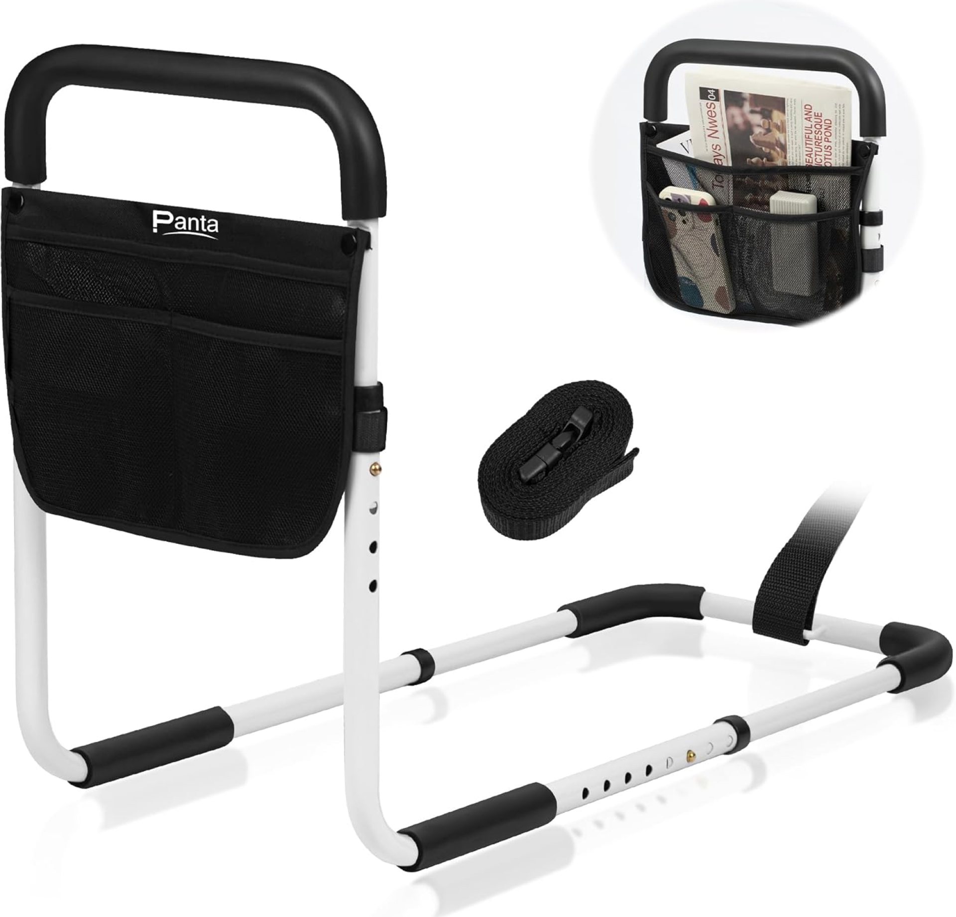 Bed Rails for Elderly Adults, Adjustable Bed Assist Bar for Seniors, Medical Bed Safety Rail with Storage Bag and Fixing Strap, Portable Bed Cane Fit King, Queen, Full, Twin, Medium, Black Bed Rails for Elderly Adults, Adjustable Bed Assist Bar for Seniors, Medical Bed Safety Rail with Storage Bag and Fixing Strap, Portable Bed Cane Fit King, Queen, Full, Twin, Medium, Black