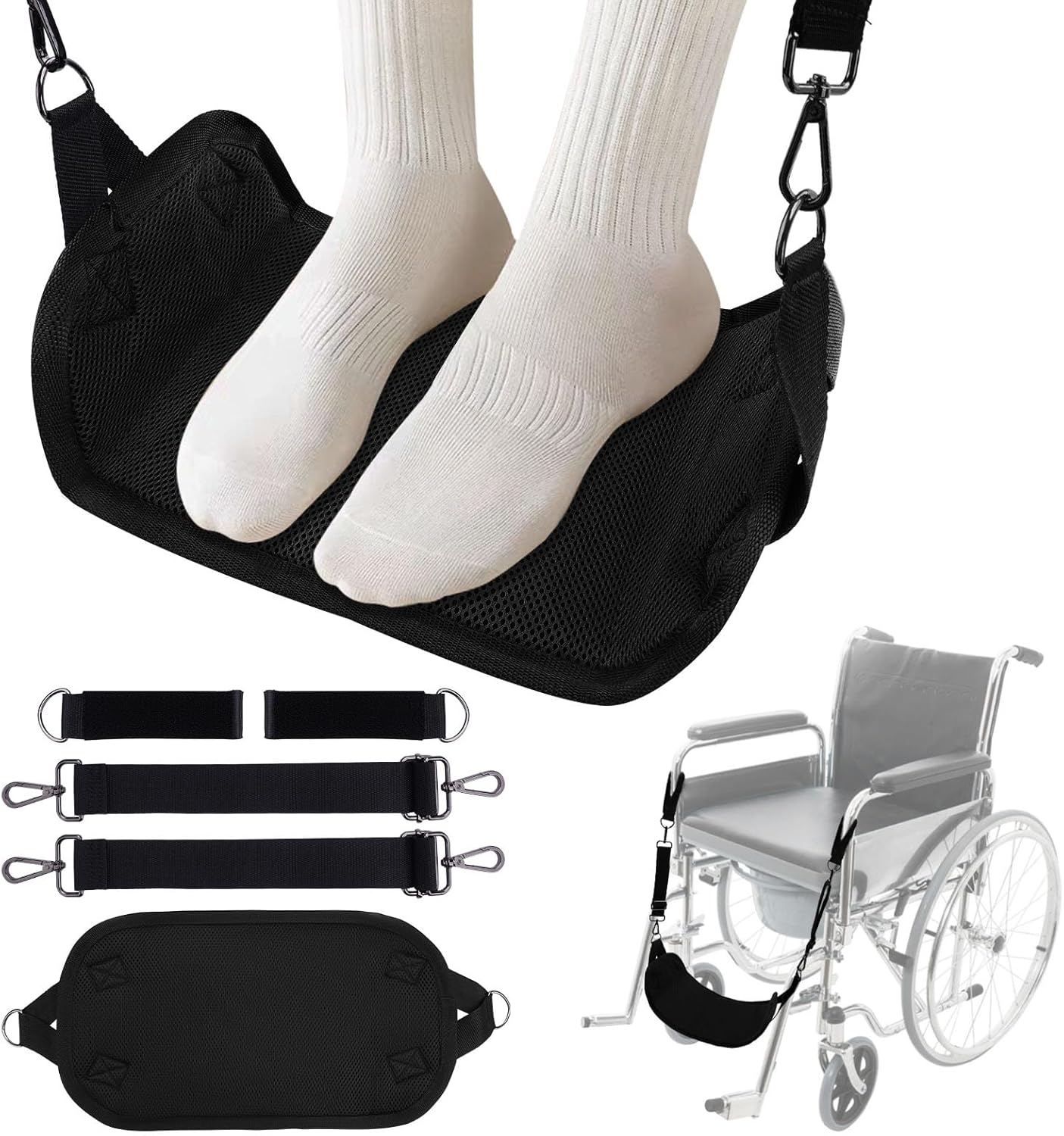 Wheelchair Leg Rest Footrest, Foot Straps Hammock, Adjustable Hanging Foot Sling for Wheelchair Pedal Replacement Wheelchair Leg Rest Footrest, Foot Straps Hammock, Adjustable Hanging Foot Sling for Wheelchair Pedal Replacement