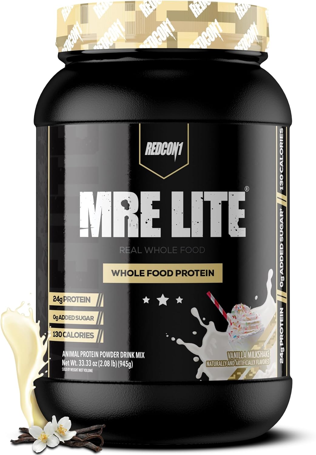 REDCON1 MRE Lite Whole Food Protein Powder, Vanilla Milkshake – Low Carb & Whey Free Meal Replacement with Animal Protein Blends – Easy to Digest Supplement Made with MCT Oils (30 Servings) REDCON1 MRE Lite Whole Food Protein Powder, Vanilla Milkshake – Low Carb & Whey Free Meal Replacement with Animal Protein Blends – Easy to Digest Supplement Made with MCT Oils (30 Servings)