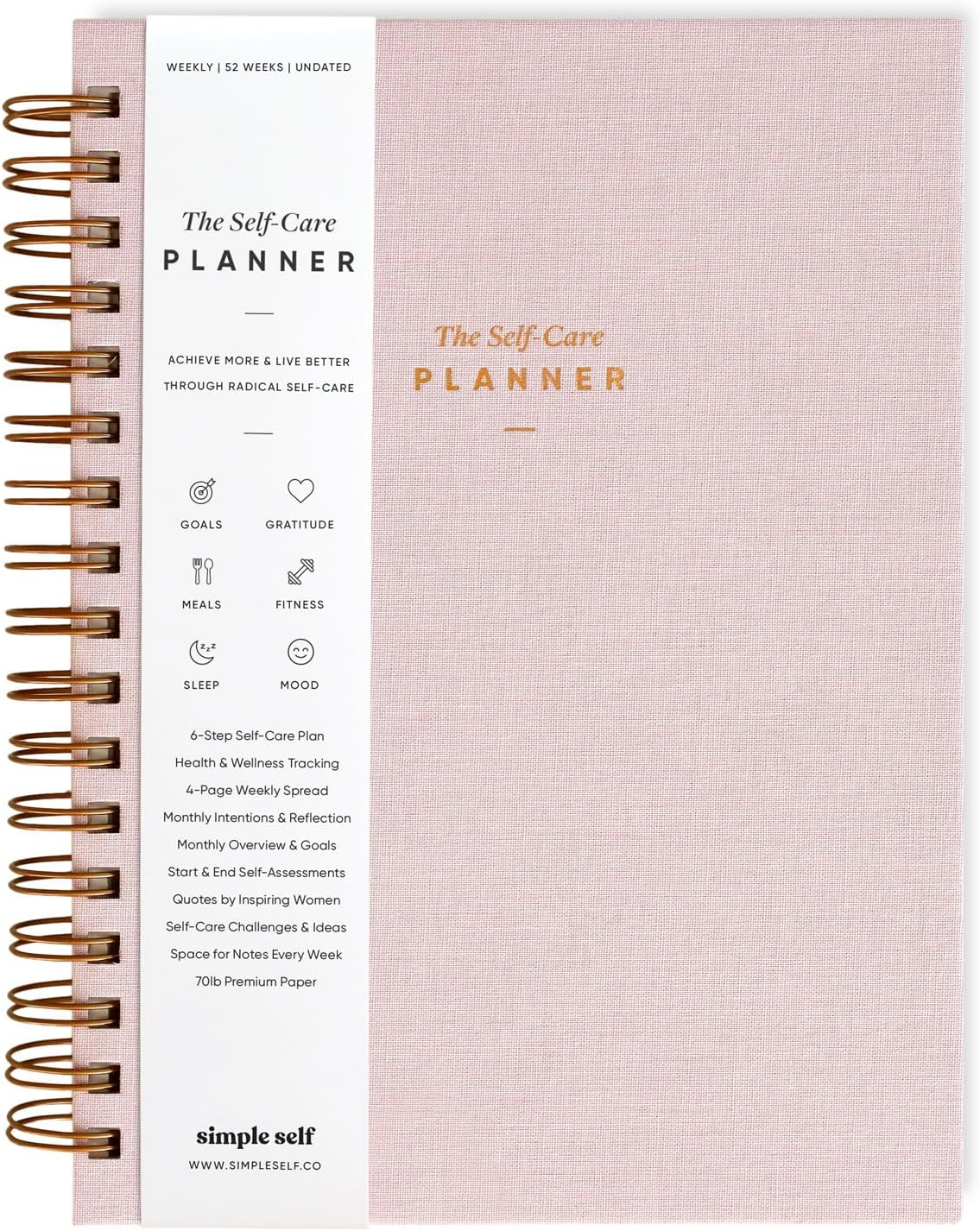 The Self-Care Planner by Simple Self – Undated 6 Month Life Planner – Daily, Monthly, Weekly – Focus on Wellness, Productivity, Achieving Goals, and Happiness (Blush, Weekly Edition: 12 Months) The Self-Care Planner by Simple Self – Undated 6 Month Life Planner – Daily, Monthly, Weekly – Focus on Wellness, Productivity, Achieving Goals, and Happiness (Blush, Weekly Edition: 12 Months)