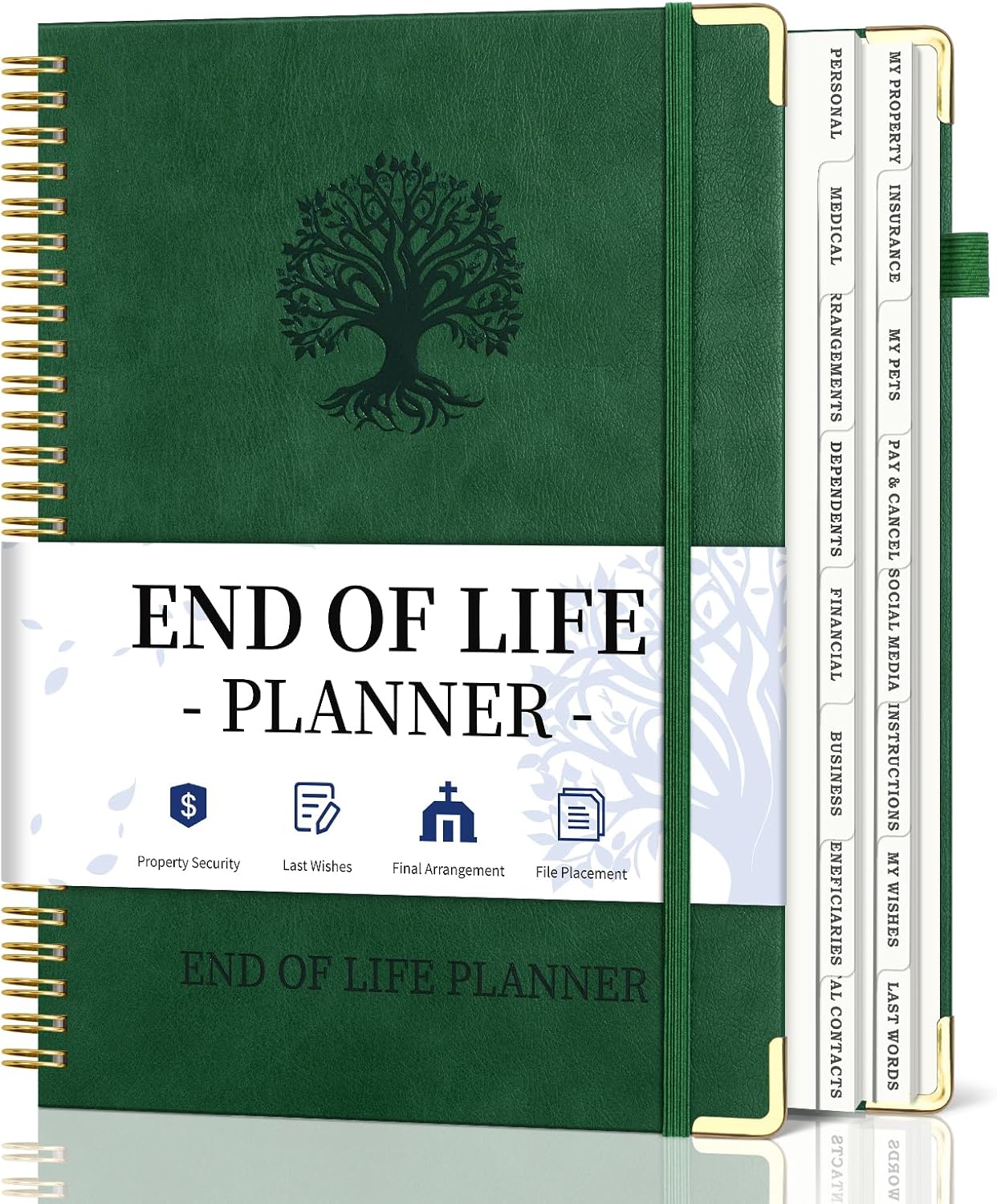 End of Life Planner, Spiral Estate Planning Organizer with Tabs for Senior, I’m Dead Now What Planner for Final Arrangements & Important Affairs with Large Print, 7.9″x10.4″, Green End of Life Planner, Spiral Estate Planning Organizer with Tabs for Senior, I’m Dead Now What Planner for Final Arrangements & Important Affairs with Large Print, 7.9″x10.4″, Green