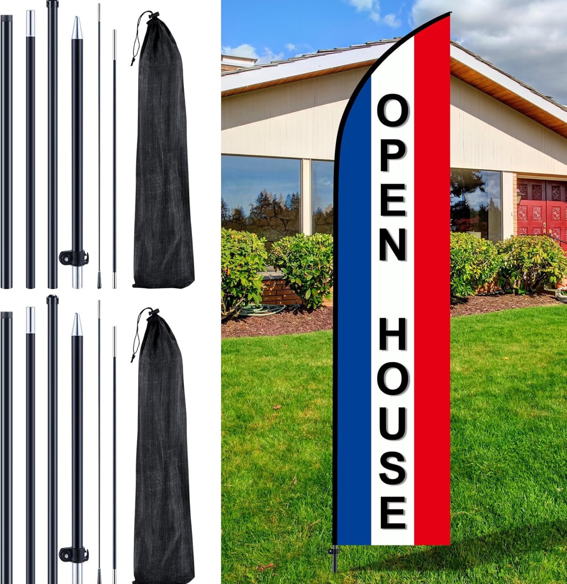 Gisafai 4 Sets Feather Flag Pole Kit Swooper Flutter Flag Hardware Pole Portable Flag Pole Holder with Ground Stake and Bag for Business Storefronts Advertising Outside (7 ft) Gisafai 4 Sets Feather Flag Pole Kit Swooper Flutter Flag Hardware Pole Portable Flag Pole Holder with Ground Stake and Bag for Business Storefronts Advertising Outside (7 ft)