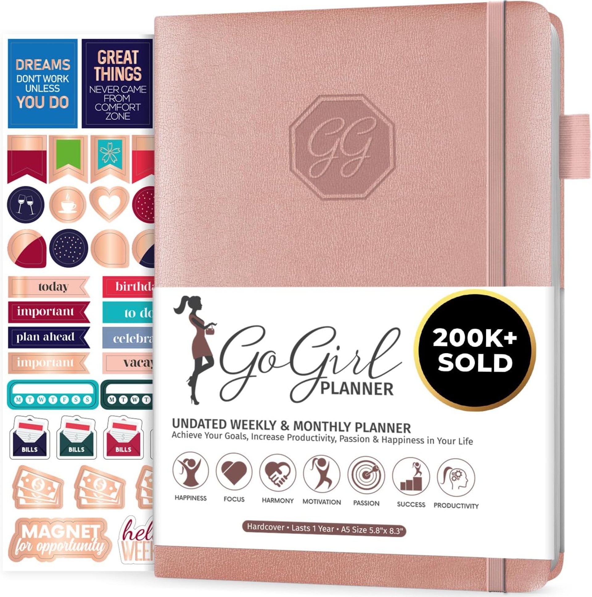 GoGirl Planner and Organizer for Women – Compact Size Weekly Planner, Goals Journal & Agenda to Improve Time Management, Productivity & Live Happier. Undated – Start Anytime, Lasts 1 Year – Rose Gold GoGirl Planner and Organizer for Women – Compact Size Weekly Planner, Goals Journal & Agenda to Improve Time Management, Productivity & Live Happier. Undated – Start Anytime, Lasts 1 Year – Rose Gold