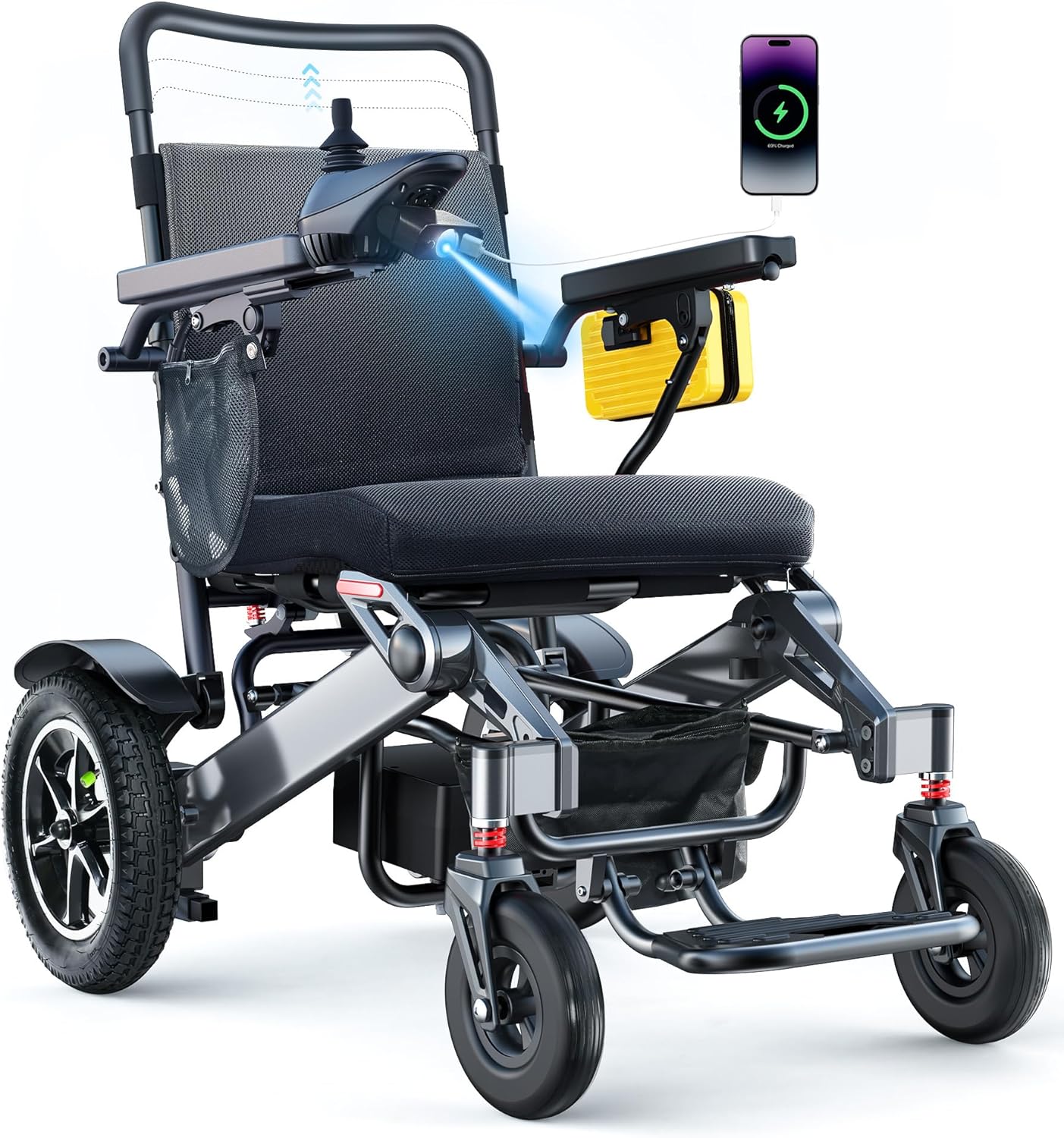 25 Miles Long Travel Range, 500W Dual Brushless Motors Electric Wheelchair for Adults, Foldable All Terrain Motorized Wheelchair for Seniors Compact Portable, Airline Approved 25 Miles Long Travel Range, 500W Dual Brushless Motors Electric Wheelchair for Adults, Foldable All Terrain Motorized Wheelchair for Seniors Compact Portable, Airline Approved