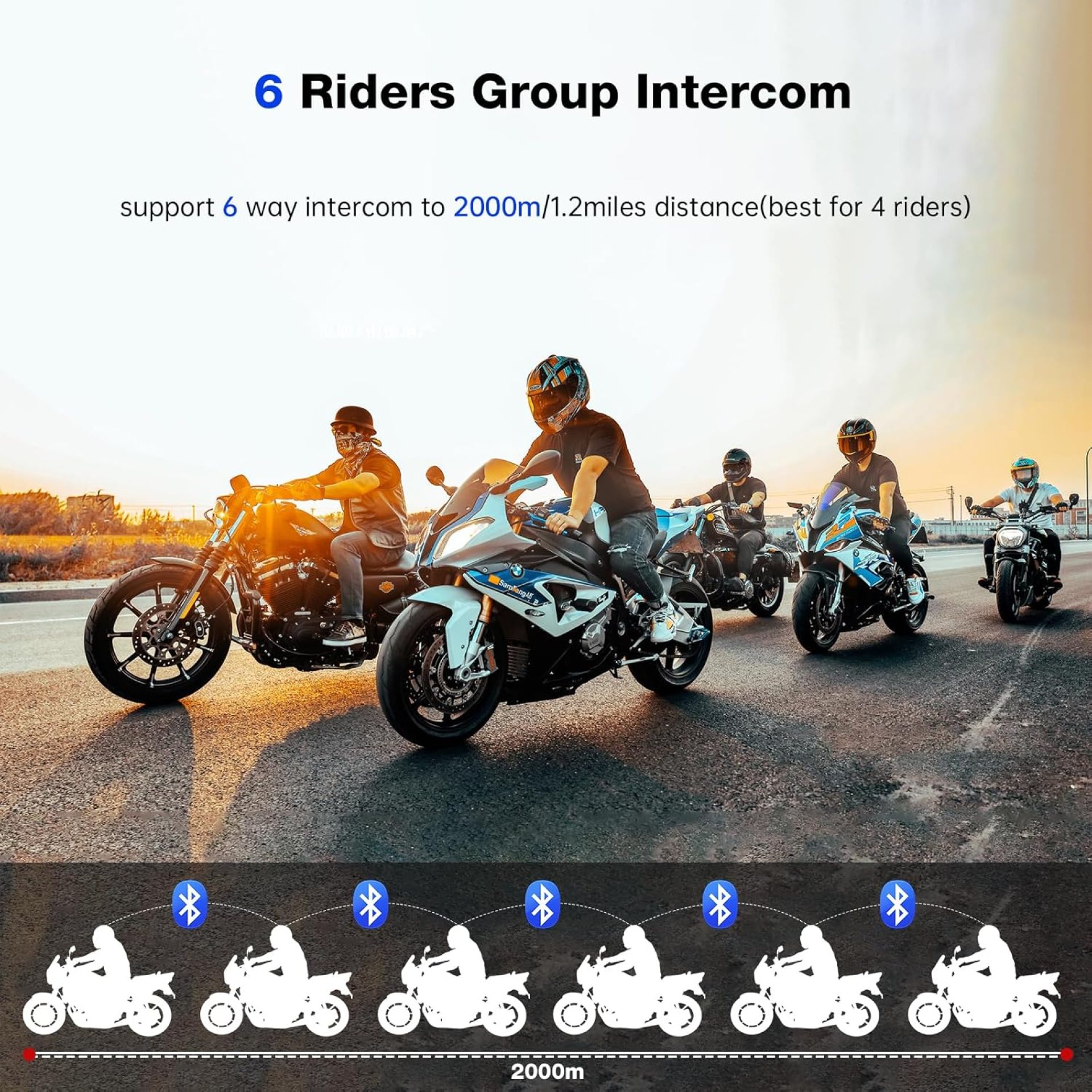 FreedConn Motorcycle Bluetooth Headset 1500m 6Rider Group Helmet Communication System FXPRO Motorcycle Helmet Speakers IP67 Ultra-Thin Body Music Sharing FreedConn Motorcycle Bluetooth Headset 1500m 6Rider Group Helmet Communication System FXPRO Motorcycle Helmet Speakers IP67 Ultra-Thin Body Music Sharing