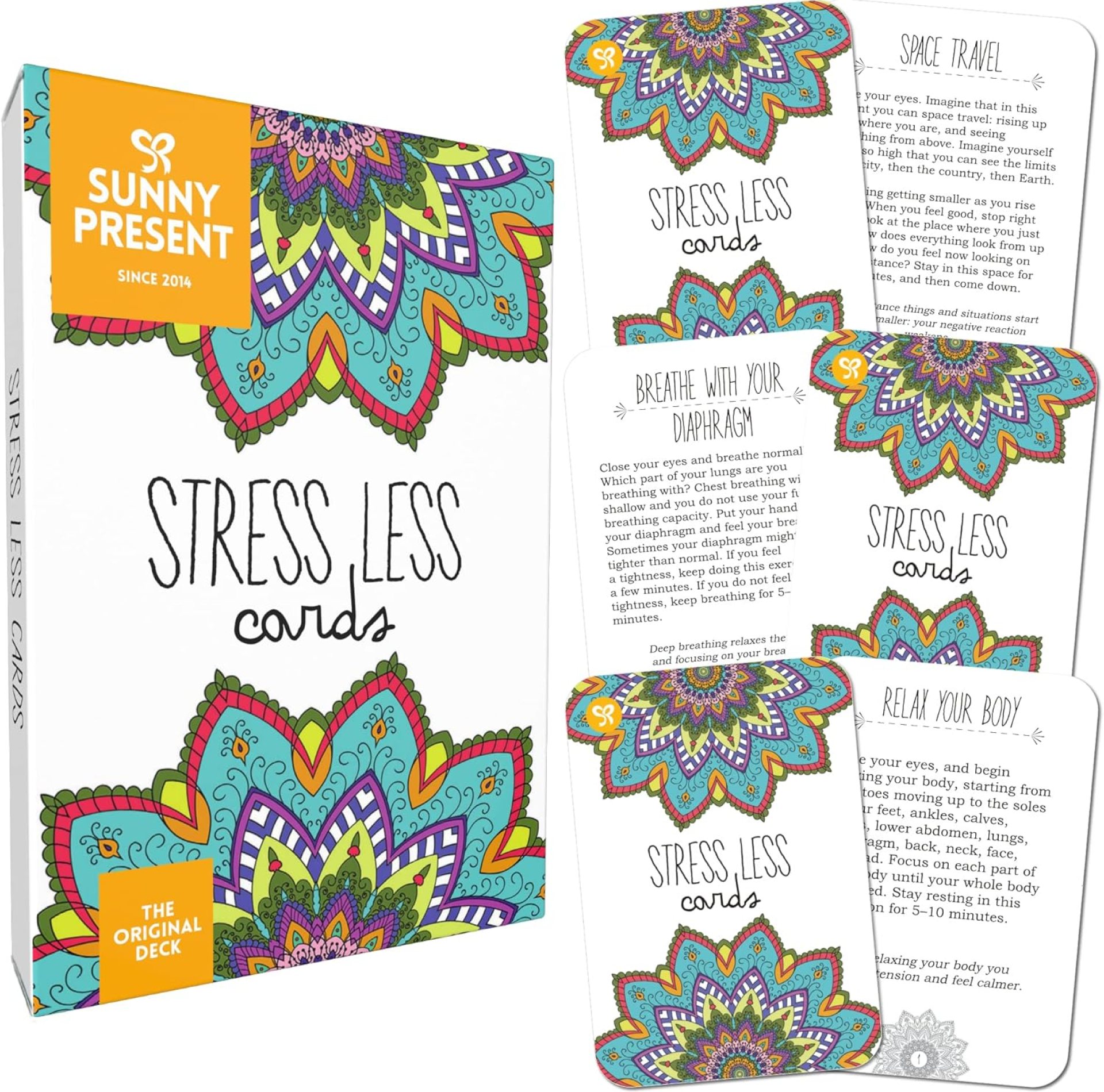 Stress Less Cards – 50 Mindfulness & Meditation Exercises – Self Care Cards that Helps Relieve Stress and Anxiety – The Original Deck Stress Less Cards – 50 Mindfulness & Meditation Exercises – Self Care Cards that Helps Relieve Stress and Anxiety – The Original Deck
