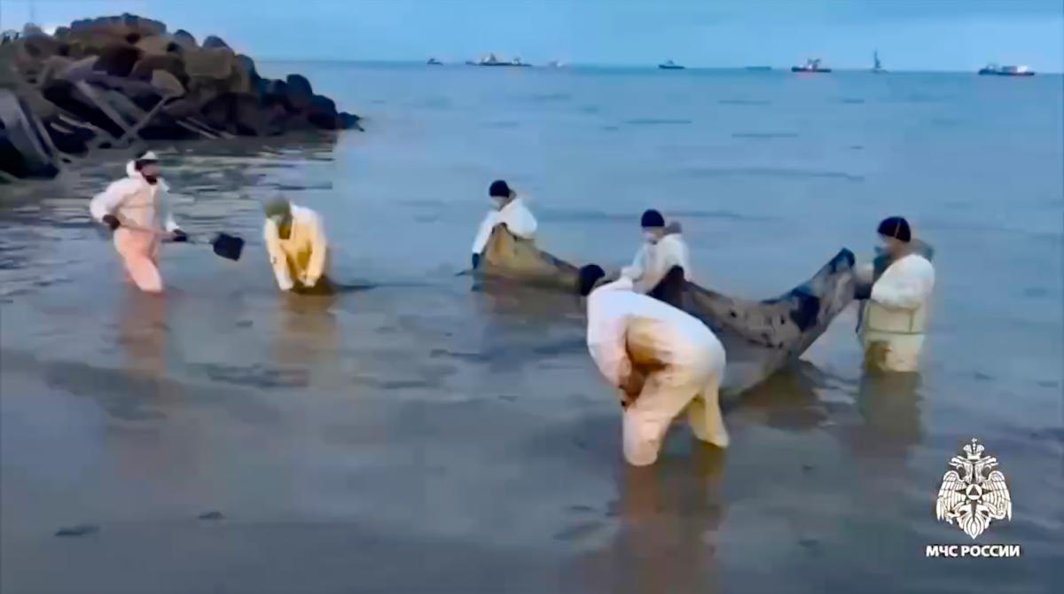 Russia forms an emergency task force as Kerch Strait oil spill continues to spread Russia forms an emergency task force as Kerch Strait oil spill continues to spread