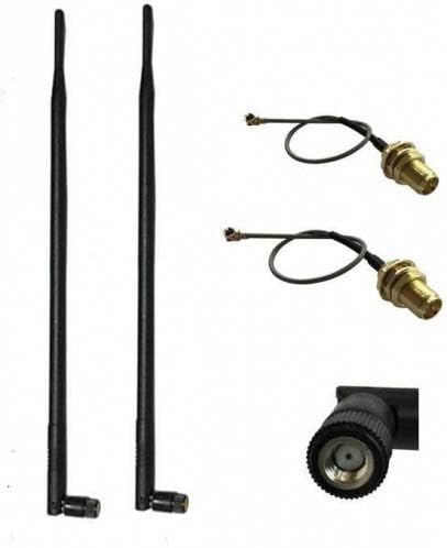 WiFi Antenna 9db with RP-SMA Connector for Wireless Network Router/USB Adapter/PCI PCIe Cards/IP Camera/Wireless Range Extender+ 2 xU.FL Mini PCI to RP-SMA Pigtail Antenna WiFi Cable WiFi Antenna 9db with RP-SMA Connector for Wireless Network Router/USB Adapter/PCI PCIe Cards/IP Camera/Wireless Range Extender+ 2 xU.FL Mini PCI to RP-SMA Pigtail Antenna WiFi Cable