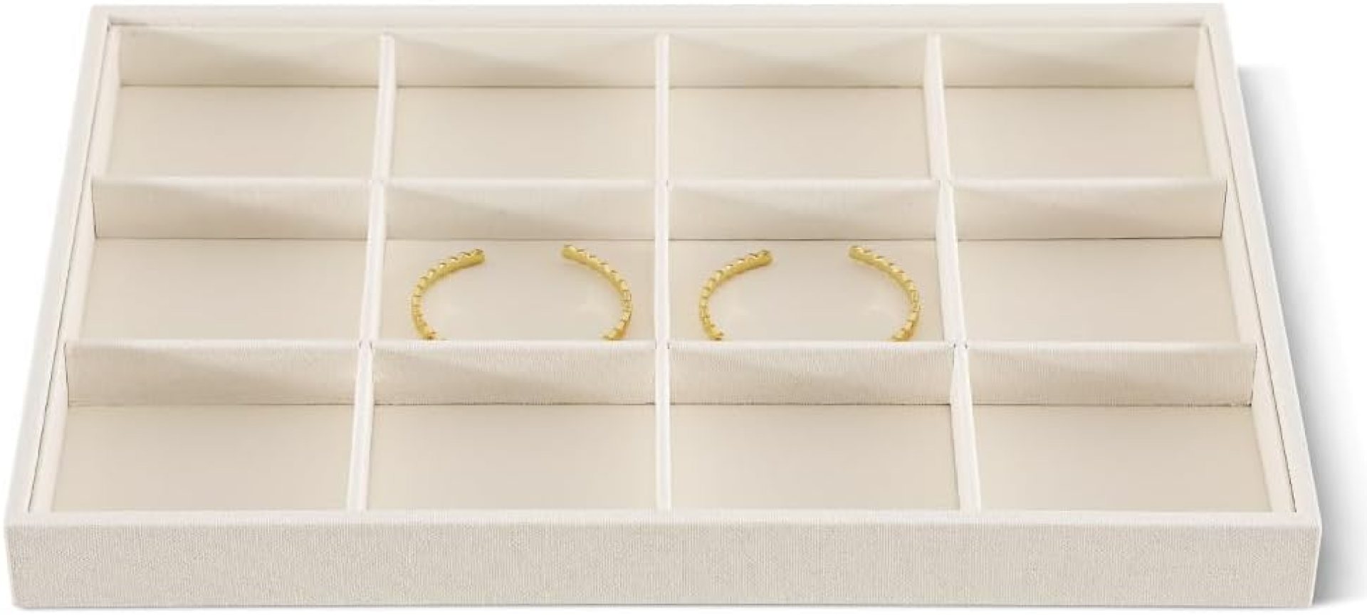 Linen 12 Grid Stackable Bangle Storage Tray, Bracelet Watch Display Tray, Jewelry Shop Counter Showcase Table Top Organizers, Makeup Table Drawer Insert Jewelry Tray Linen 12 Grid Stackable Bangle Storage Tray, Bracelet Watch Display Tray, Jewelry Shop Counter Showcase Table Top Organizers, Makeup Table Drawer Insert Jewelry Tray