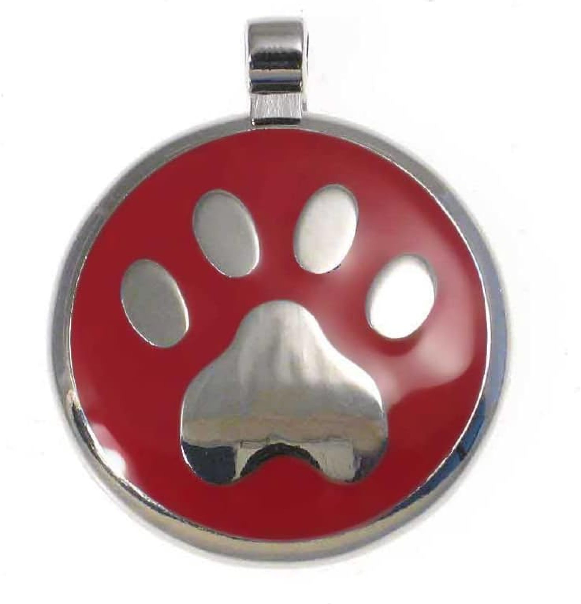 LuckyPet Paw Print Enamel Jewelry Pet ID Tag for Dogs and Cats, Personalized Engraving on The Back Side, Small (1 inch), Red LuckyPet Paw Print Enamel Jewelry Pet ID Tag for Dogs and Cats, Personalized Engraving on The Back Side, Small (1 inch), Red
