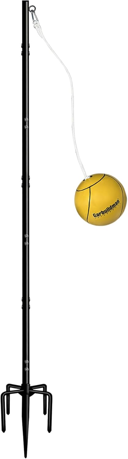 Garbuildman Tetherball Set with Ball & Rope for Outdoor Backyard, Adjustable Tether Ball Pole with Screw Reinforcement 5-Prong Base for Playground, Outside Ball Games Sports for Kids & Adults Garbuildman Tetherball Set with Ball & Rope for Outdoor Backyard, Adjustable Tether Ball Pole with Screw Reinforcement 5-Prong Base for Playground, Outside Ball Games Sports for Kids & Adults