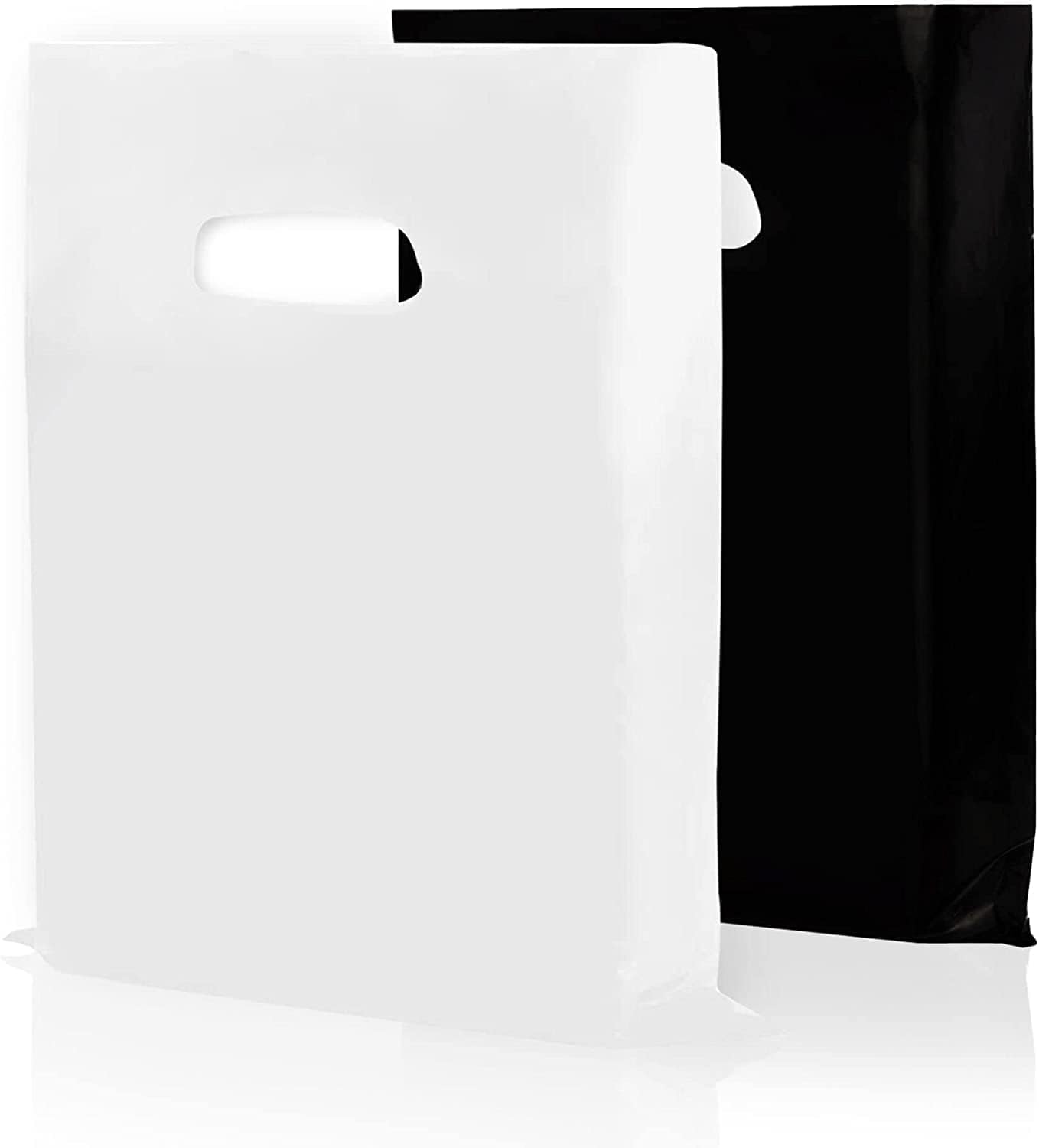 Houseables Plastic Merchandise Shopping Bags, Retail Bag, 16”x18”, 100 Pack, 1.75 Mil Thick, Black & White, Die Cut Handles, Craft Fair Supplies, Store, Glossy, For Sales, Product, Favor, Boutique Houseables Plastic Merchandise Shopping Bags, Retail Bag, 16”x18”, 100 Pack, 1.75 Mil Thick, Black & White, Die Cut Handles, Craft Fair Supplies, Store, Glossy, For Sales, Product, Favor, Boutique