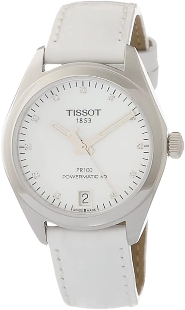 Tissot Womens PR 100 Auto Lady Swiss Automatic Watch, White, Leather,16 (T1012071611600) Tissot Womens PR 100 Auto Lady Swiss Automatic Watch, White, Leather,16 (T1012071611600)