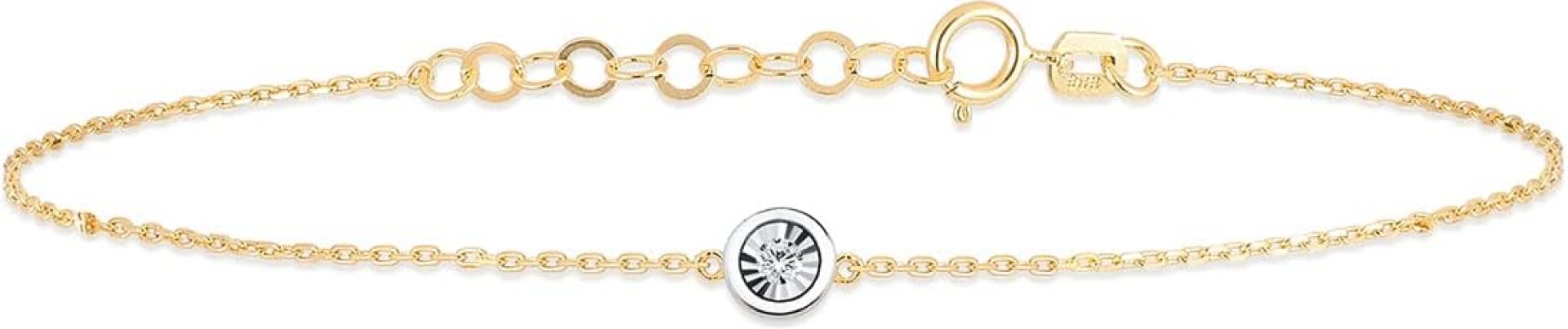 Gelin Diamond Small Bezel-Set Bracelet in 14K Solid Gold | Adjustable Bracelet for Women | Dainty Diamond Jewelry Gift Gelin Diamond Small Bezel-Set Bracelet in 14K Solid Gold | Adjustable Bracelet for Women | Dainty Diamond Jewelry Gift