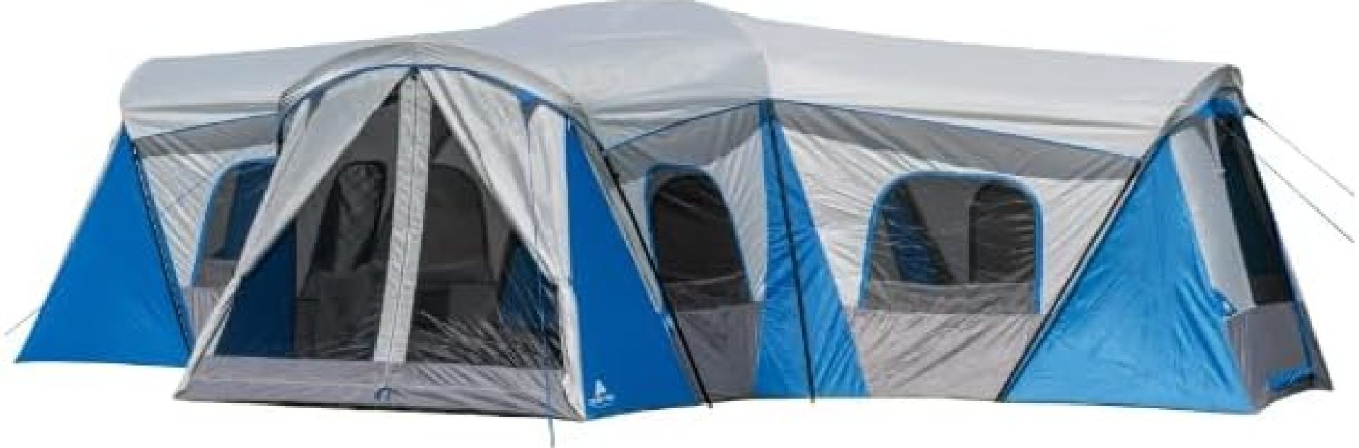 Outdoor Trail 16-Person 3-Room Family Cabin Tent, with 3 Entrances, 230 sq. ft, Blue Silver Gray Outdoor Trail 16-Person 3-Room Family Cabin Tent, with 3 Entrances, 230 sq. ft, Blue Silver Gray
