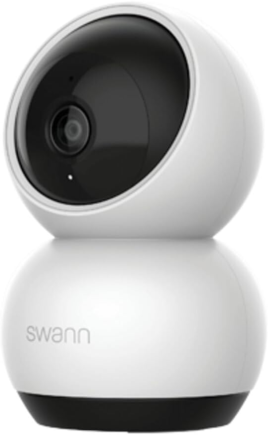 Swann EVO 2K Pan-Tilt Indoor Wi-Fi Security Camera: 2K HD video, plug-in, auto tracking, sound/motion/pet/person detection, live view, night vision, 2-way talk/siren, baby monitor, local/cloud storage Swann EVO 2K Pan-Tilt Indoor Wi-Fi Security Camera: 2K HD video, plug-in, auto tracking, sound/motion/pet/person detection, live view, night vision, 2-way talk/siren, baby monitor, local/cloud storage