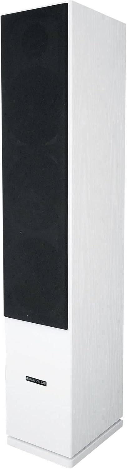 Rockville RockTower 68W Passive Tower Speaker, 8 Ohm, White, High-Fidelity Sound, Detachable Grille, 3-Way, 6.5″, 500W, MDF, Perfect for Home Audio Rockville RockTower 68W Passive Tower Speaker, 8 Ohm, White, High-Fidelity Sound, Detachable Grille, 3-Way, 6.5″, 500W, MDF, Perfect for Home Audio