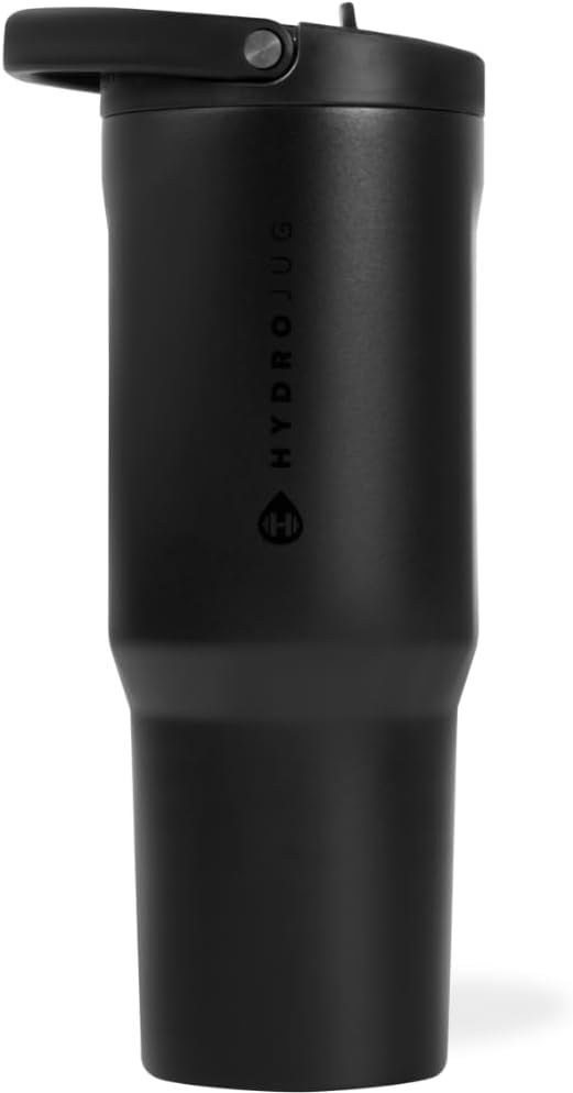 HydroJug Sport – Stainless Steel Tumbler with Straw, Vacuum Insulated, 40oz Leakproof Water Bottle, Ergonomic Design, Reusable, Dishwasher Safe, Rubber Base, Durable for Gym or Outdoors, Black HydroJug Sport – Stainless Steel Tumbler with Straw, Vacuum Insulated, 40oz Leakproof Water Bottle, Ergonomic Design, Reusable, Dishwasher Safe, Rubber Base, Durable for Gym or Outdoors, Black