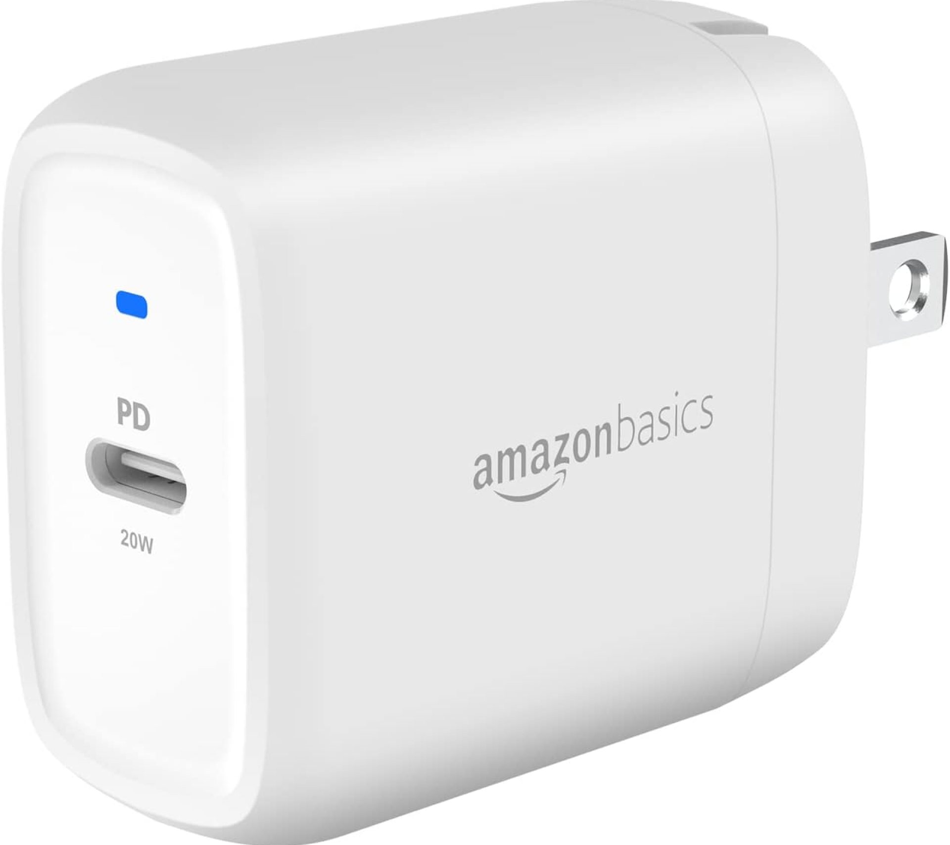 Amazon Basics 20W One-Port USB-C Wall Charger with Power Delivery PD for Tablets & Phones (iPhone 16/15/14/13/12/11/X, iPad, Samsung, and more), non-PPS, 1.81 x 1.73 x 1.09 inches, White Amazon Basics 20W One-Port USB-C Wall Charger with Power Delivery PD for Tablets & Phones (iPhone 16/15/14/13/12/11/X, iPad, Samsung, and more), non-PPS, 1.81 x 1.73 x 1.09 inches, White