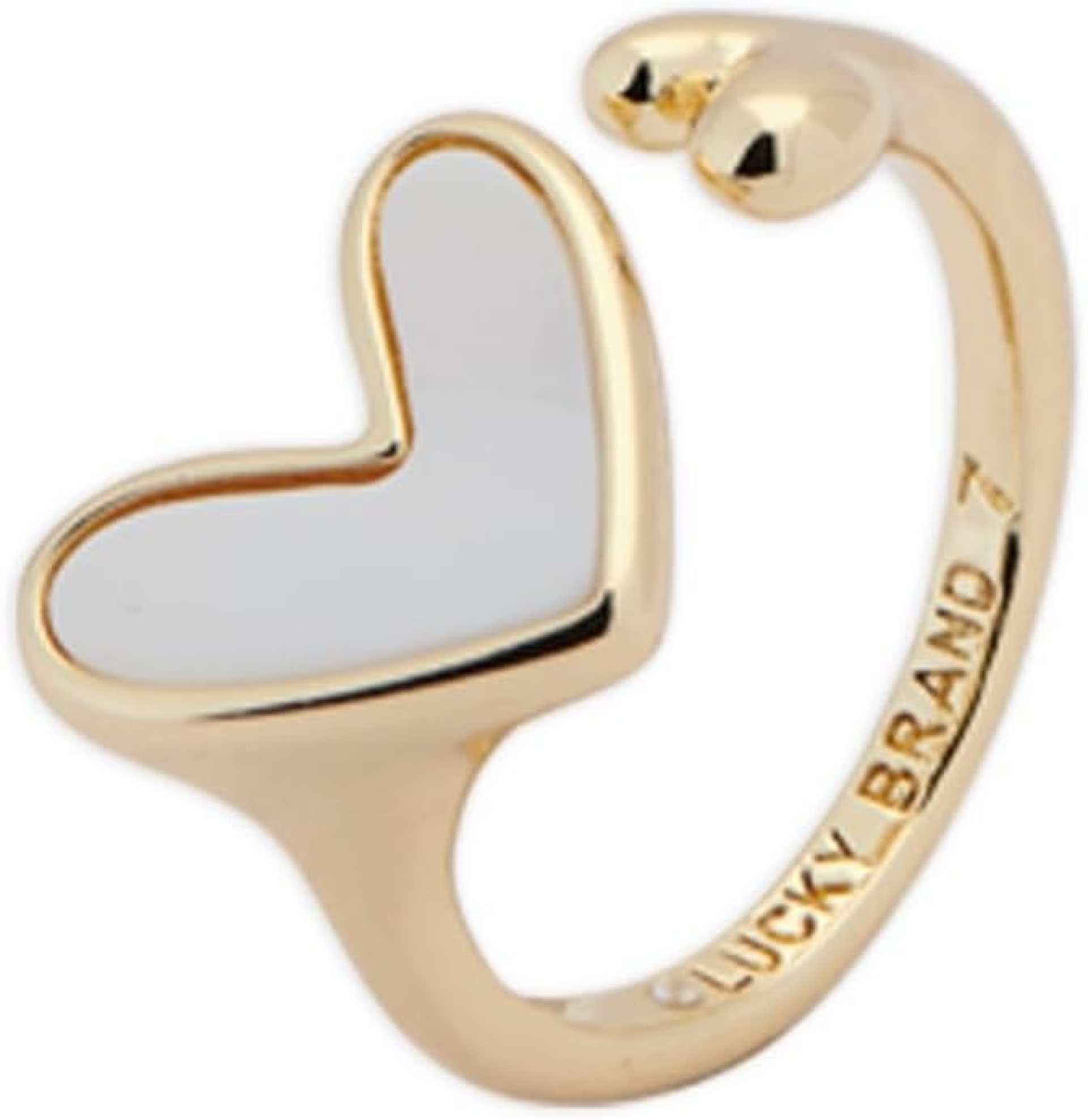 Lucky Brand Women’s Sweet Pearl Heart Ring, Gold, 7 Lucky Brand Women’s Sweet Pearl Heart Ring, Gold, 7