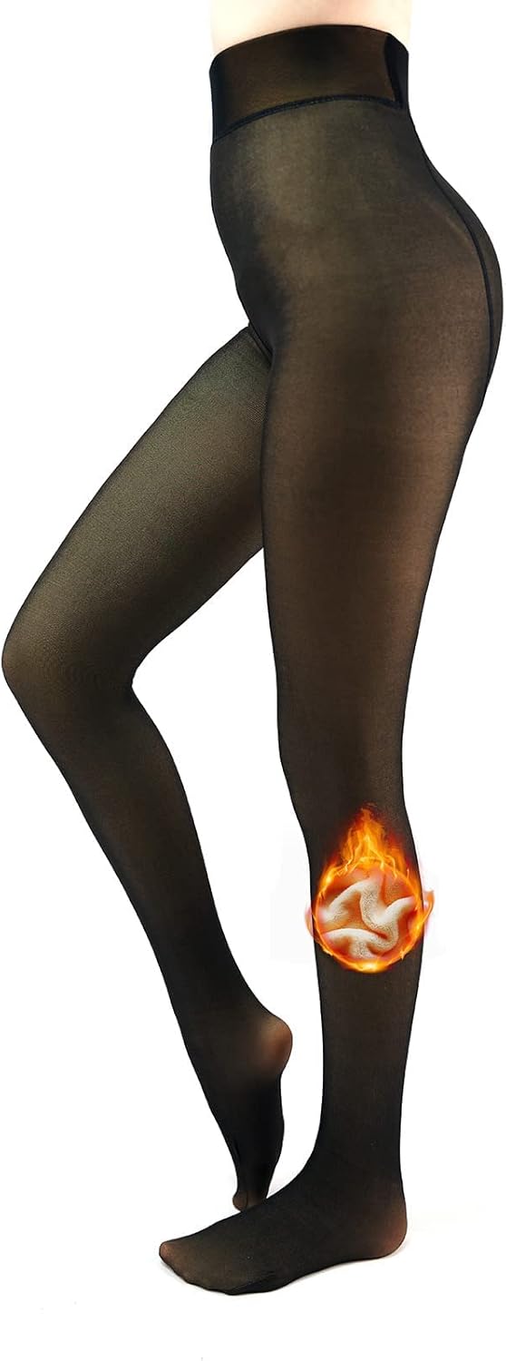 Fleece Lined Tights Sheer Women – Fake Translucent Warm Pantyhose Leggings Sheer Thick Tights for Winter Fleece Lined Tights Sheer Women – Fake Translucent Warm Pantyhose Leggings Sheer Thick Tights for Winter