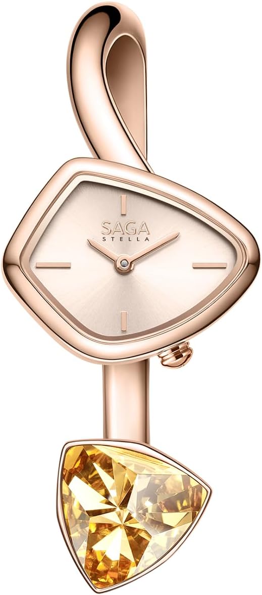 SAGA Phantom Ladies Luxury Cuff Bangle Quartz Watch, Triangular Case, Japanese Movement, 30M Water Resistant, 316L Stainless Steel Bracelet with Danube Crystals SAGA Phantom Ladies Luxury Cuff Bangle Quartz Watch, Triangular Case, Japanese Movement, 30M Water Resistant, 316L Stainless Steel Bracelet with Danube Crystals