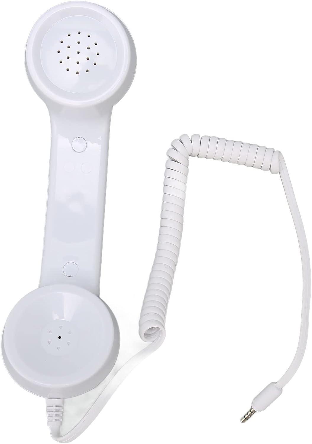 Retro 3.5mm Telephone Handset, Volume Control Anti Radiation Receivers, 9 ft Universal Old Telephone Headset with Sound Switch, for Mobile Phones Computers (White) Retro 3.5mm Telephone Handset, Volume Control Anti Radiation Receivers, 9 ft Universal Old Telephone Headset with Sound Switch, for Mobile Phones Computers (White)