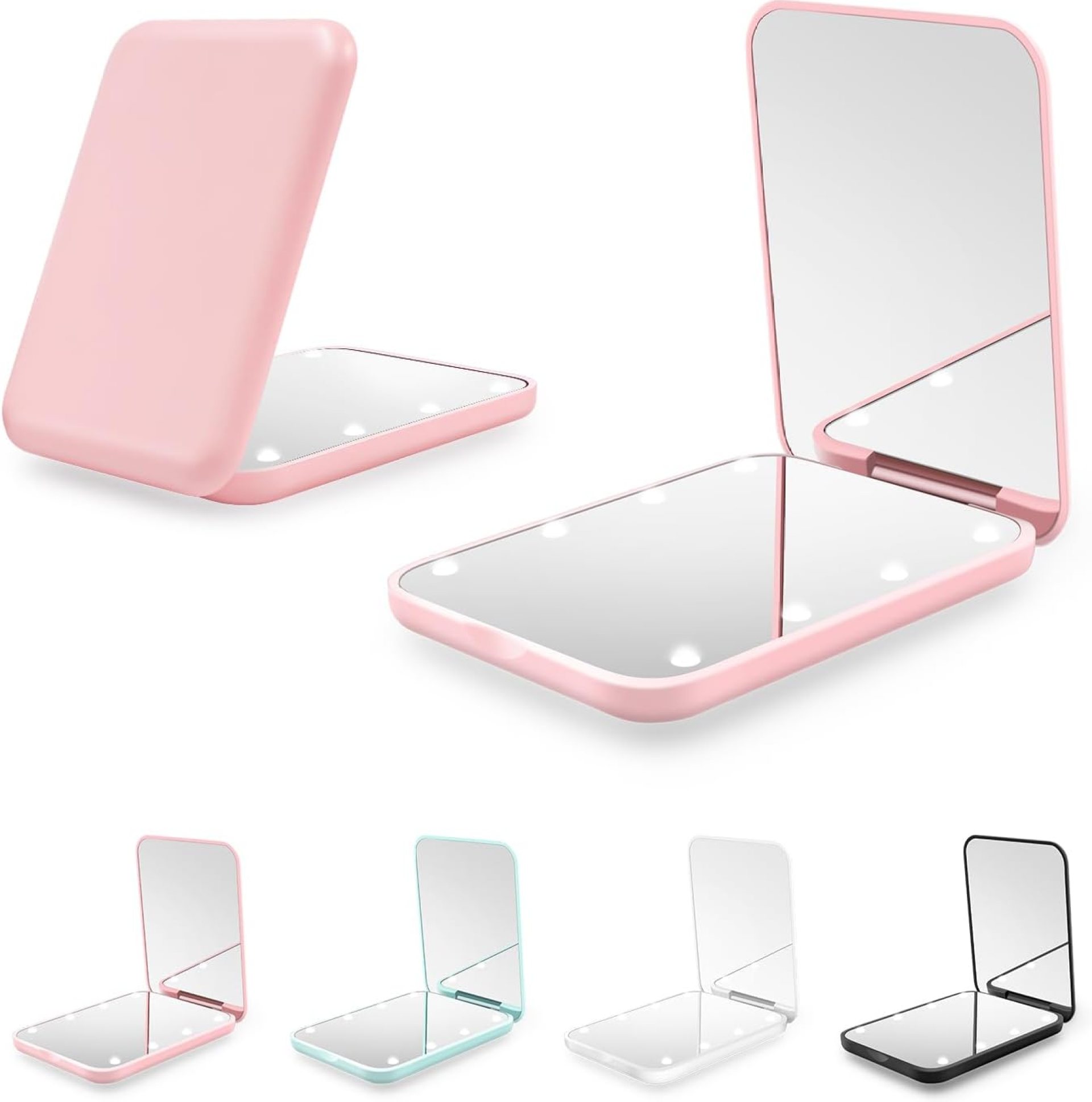 Compact Mirror, 1X/3X Magnification LED Pocket Mirror with Nternal BIattery, Mini Mirror for Purse, Pocket,Travel and Present (Pink) Compact Mirror, 1X/3X Magnification LED Pocket Mirror with Nternal BIattery, Mini Mirror for Purse, Pocket,Travel and Present (Pink)