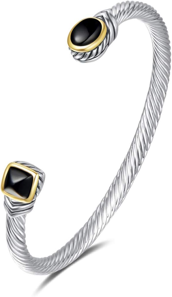 UNY Jewel Bracelet Designer Brand Inspired Women Jewelry 4.5mm Thin Twisted Cable Wire Bangle Gem Stone Christmas Day Gift UNY Jewel Bracelet Designer Brand Inspired Women Jewelry 4.5mm Thin Twisted Cable Wire Bangle Gem Stone Christmas Day Gift