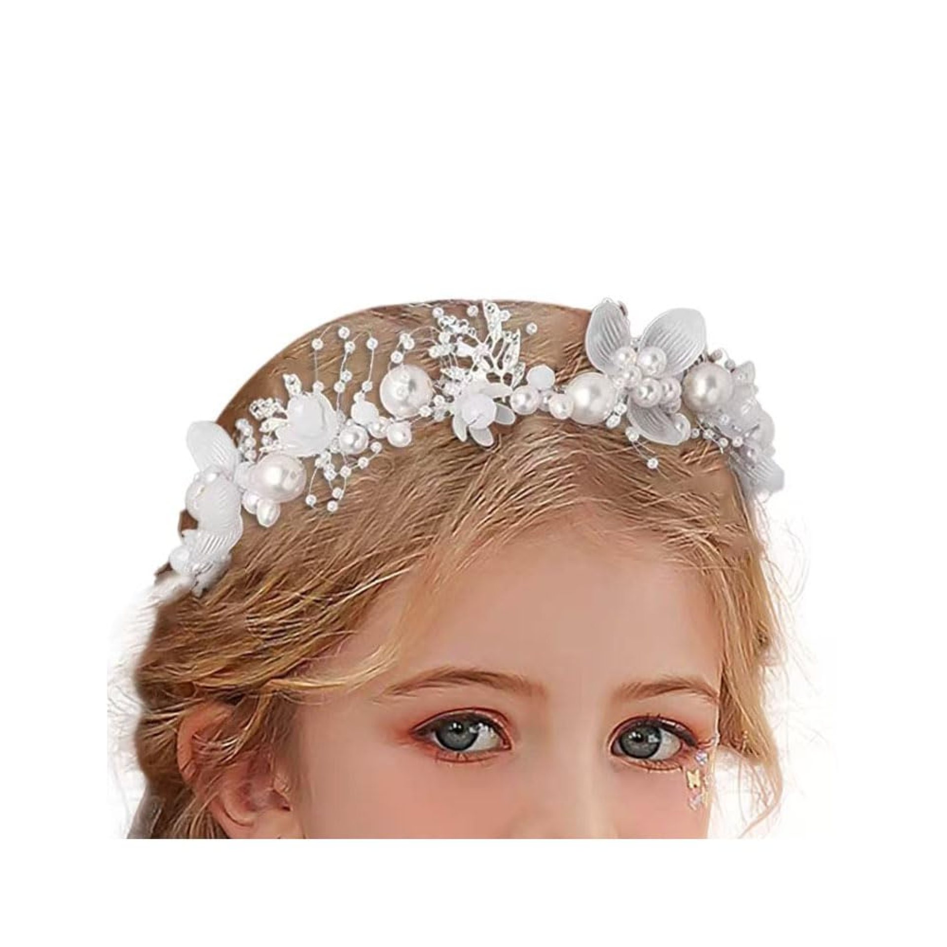 Campsis Princess Flower Crystal Headpiece Rhinestone Pearl Headband Alloy Floral Bridal Hair Accessories Communion Wedding Prom Photography for Girls and Women (Silver) Campsis Princess Flower Crystal Headpiece Rhinestone Pearl Headband Alloy Floral Bridal Hair Accessories Communion Wedding Prom Photography for Girls and Women (Silver)