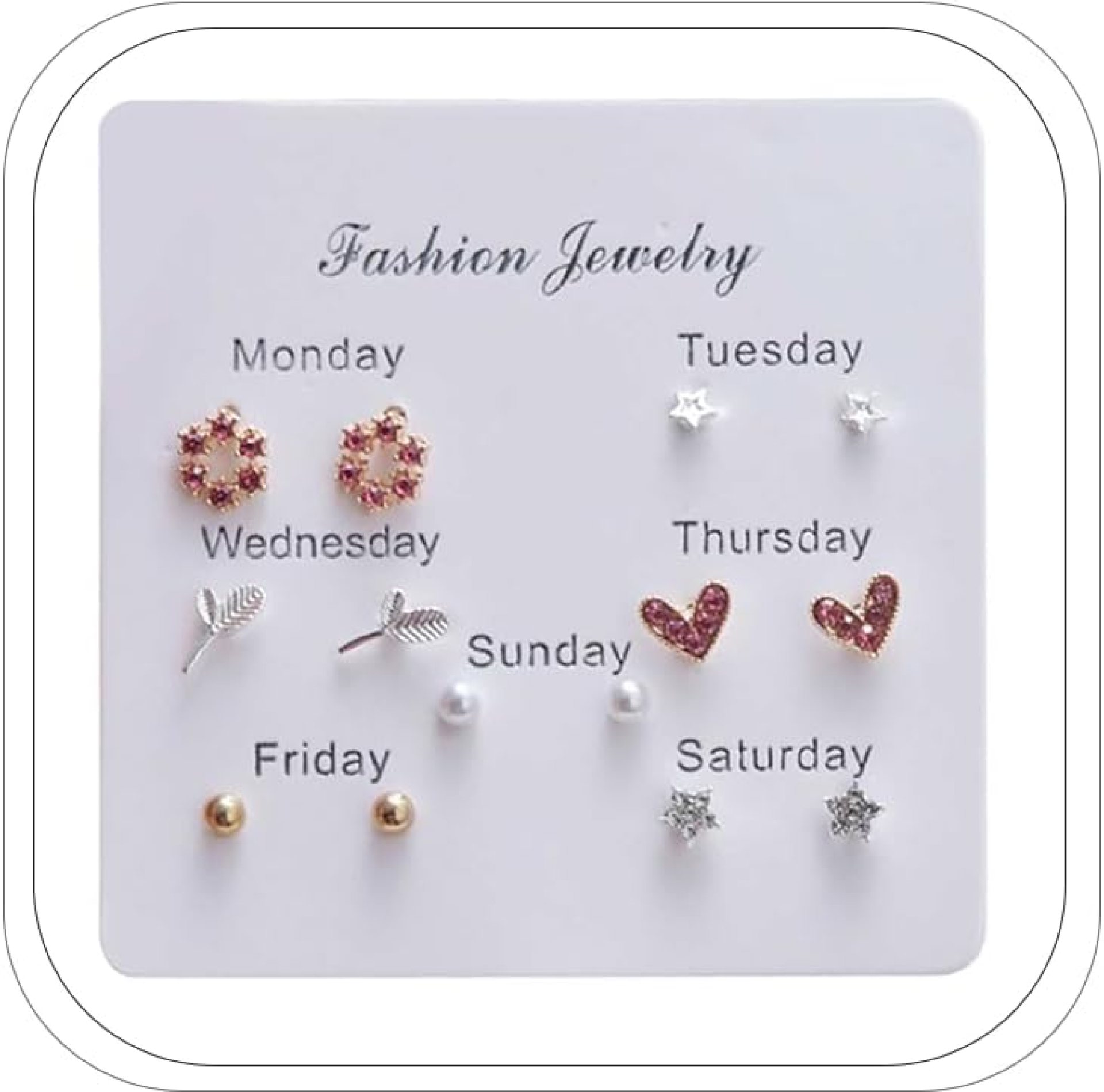 7 Pairs Dainty Earrings Set, Weekly Earrings for Women, Stud Earrings for Women, Different Weekly Days Novelty Hypoallergenic Earrings for Birthday Mother’s Day Wedding Party Jewelry Gift for Her 7 Pairs Dainty Earrings Set, Weekly Earrings for Women, Stud Earrings for Women, Different Weekly Days Novelty Hypoallergenic Earrings for Birthday Mother’s Day Wedding Party Jewelry Gift for Her