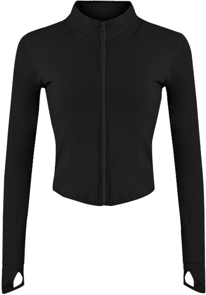 Lviefent Womens Lightweight Full Zip Running Track Jacket Workout Slim Fit Yoga Sportwear with Thumb Holes Lviefent Womens Lightweight Full Zip Running Track Jacket Workout Slim Fit Yoga Sportwear with Thumb Holes