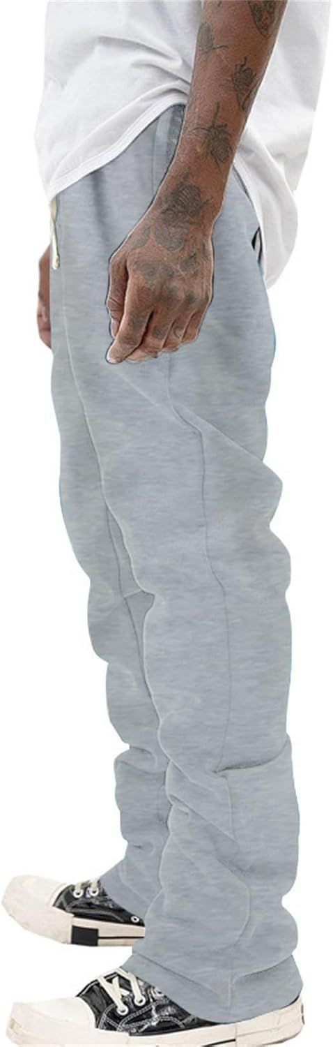 Mens Linen Stacked Flared Sweatpants Loose Fit Casual Hip Hop Wide Leg Peasant Pant Outdoor Athletic Bell Bottom Pant Mens Linen Stacked Flared Sweatpants Loose Fit Casual Hip Hop Wide Leg Peasant Pant Outdoor Athletic Bell Bottom Pant