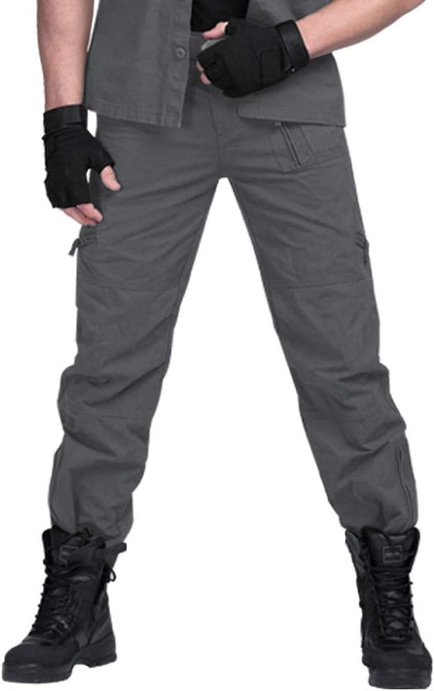Men’s Tactical Pants Outdoor Cargo Pants Men Rip-Stop Workout Pants with Multiple-Pockets Men’s Tactical Pants Outdoor Cargo Pants Men Rip-Stop Workout Pants with Multiple-Pockets