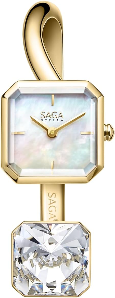 SAGA Light of Vendome Women’s Luxury Cuff Bangle Quartz Watch, 20MM Square Case, Swiss Ronda Quartz Movement, 30M Water Resistant, 316L Stainless Steel Bracelet with Danube Crystals SAGA Light of Vendome Women’s Luxury Cuff Bangle Quartz Watch, 20MM Square Case, Swiss Ronda Quartz Movement, 30M Water Resistant, 316L Stainless Steel Bracelet with Danube Crystals